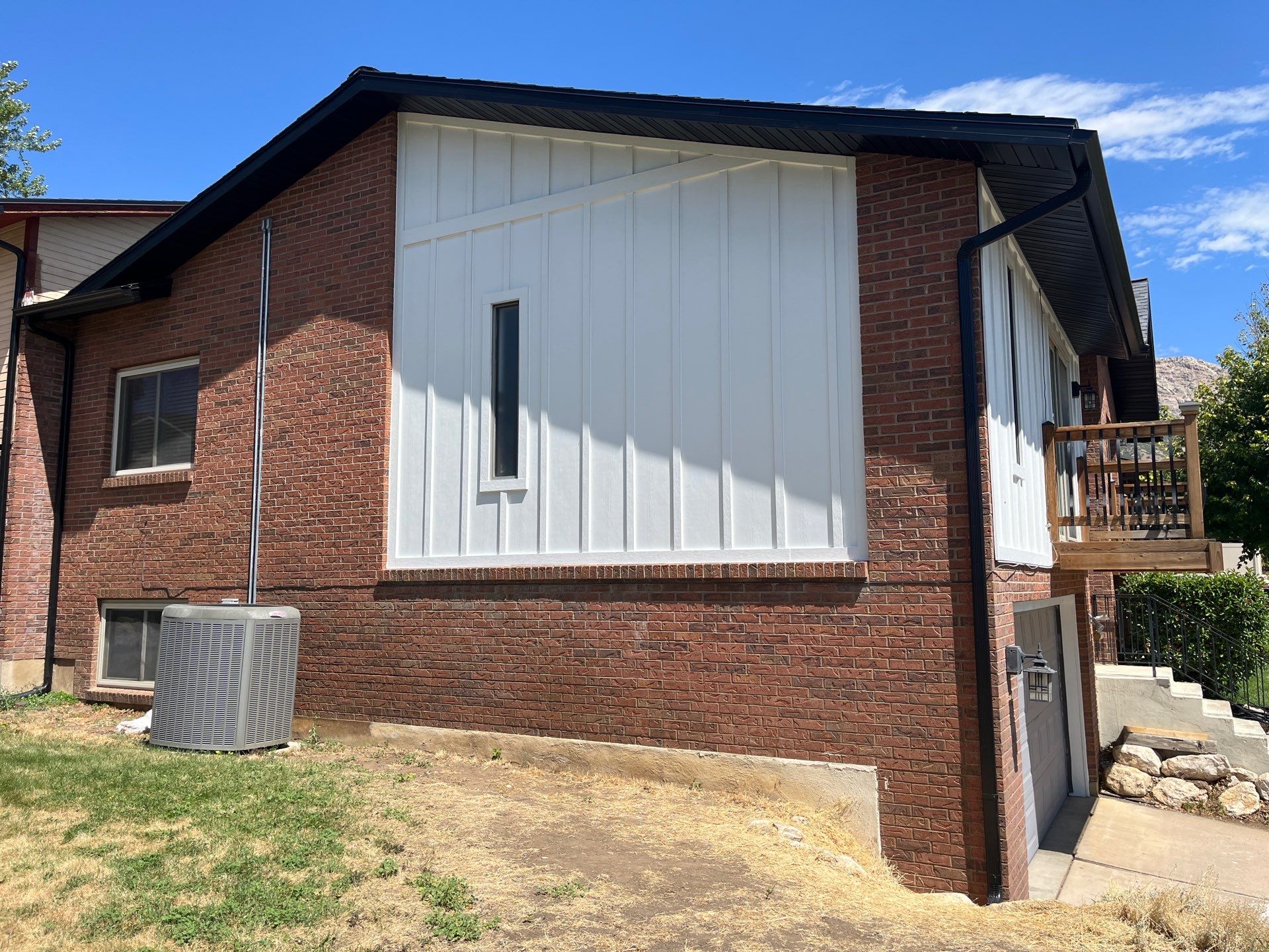 North Ogden | Hardie B&B & Wood-Tone Accent | Arctic White by Ideal Siding Utah