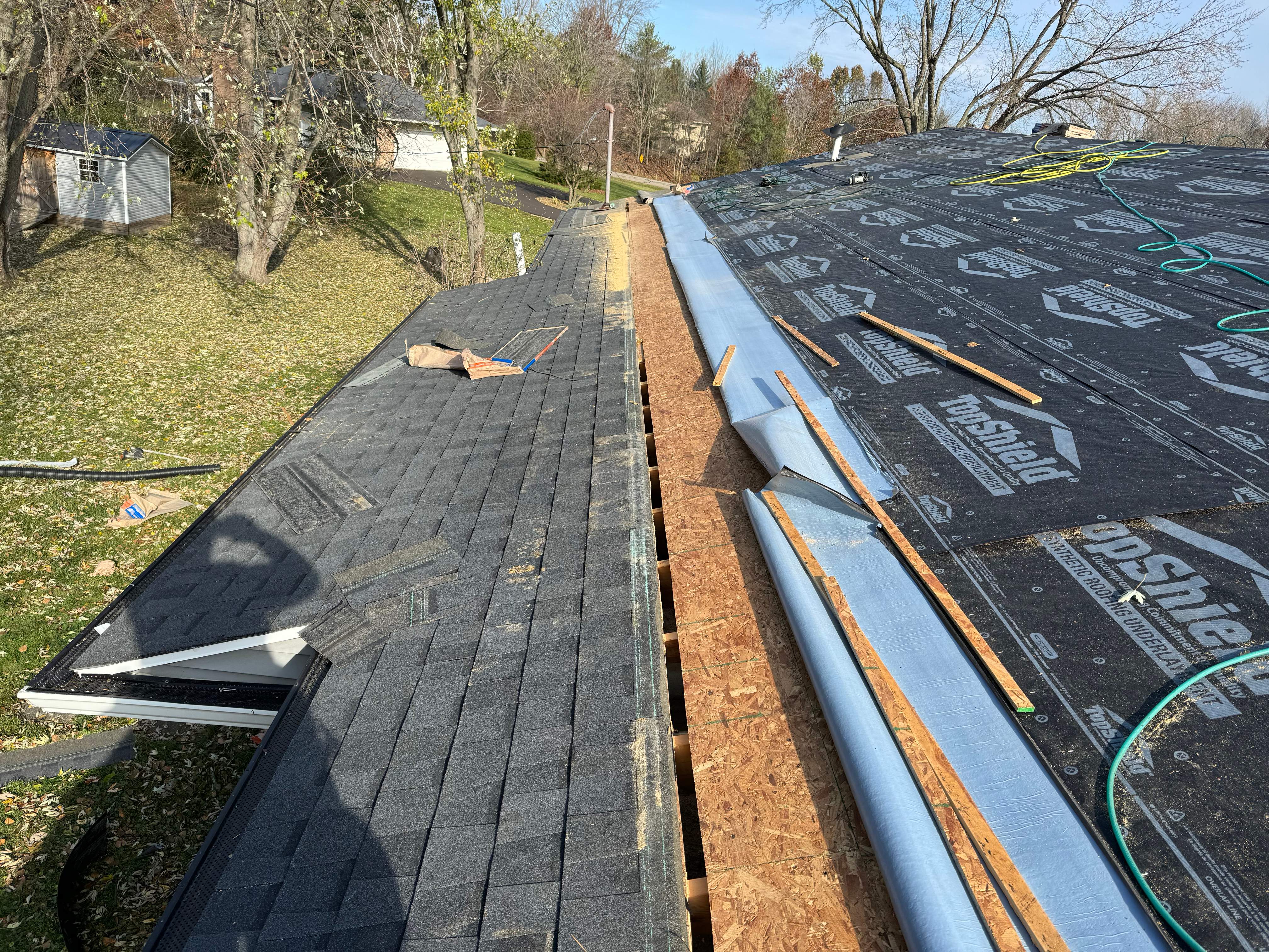 Residential Roofing Installation using Certainteed Landmark ClimateFlex by GRACCO