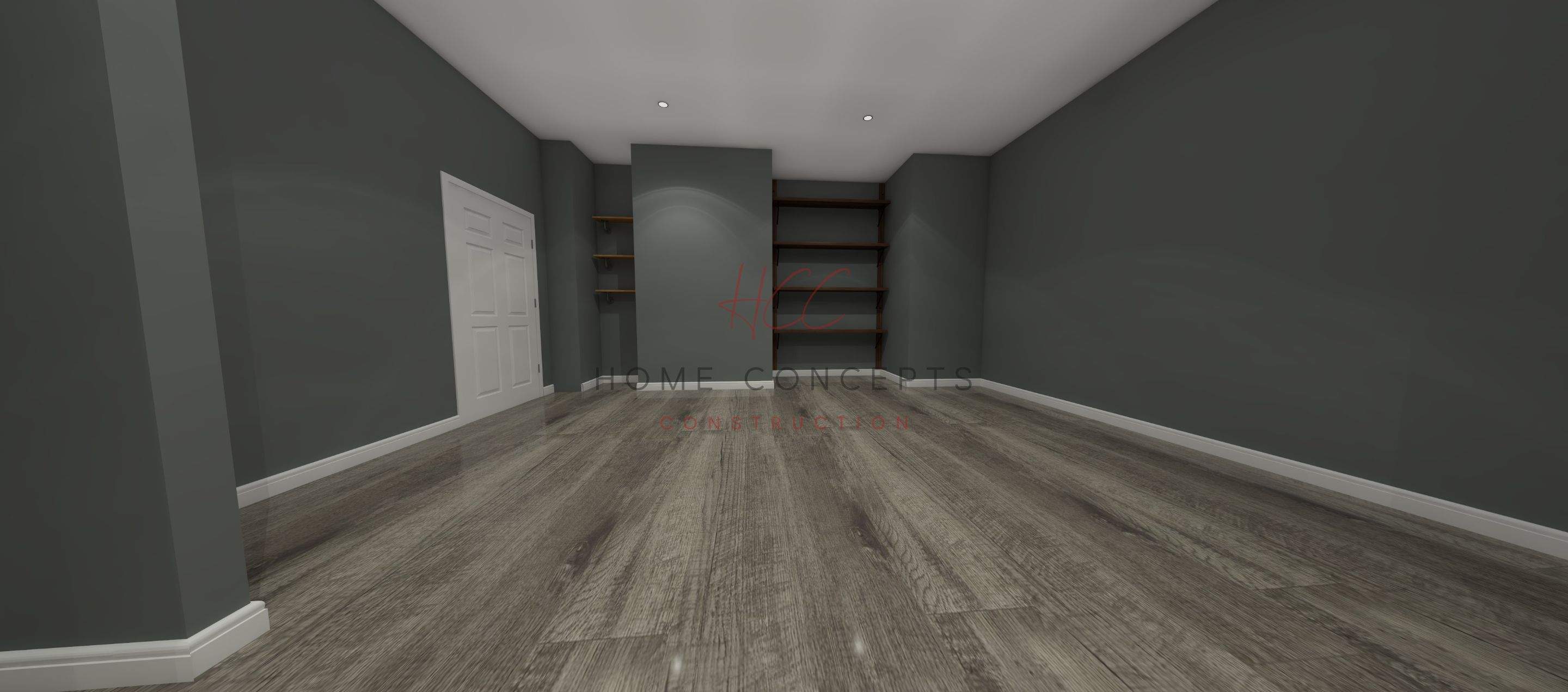 Basement Remodel using Wood by Home Concepts Construction