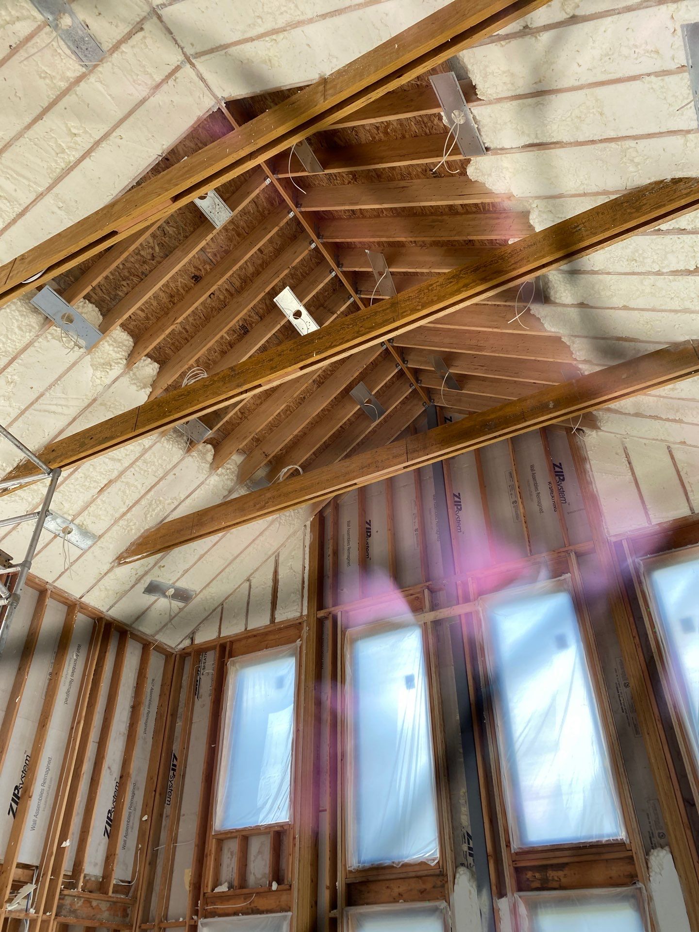 New Home Construction using open cell spray foam by NYS Foam & Energy