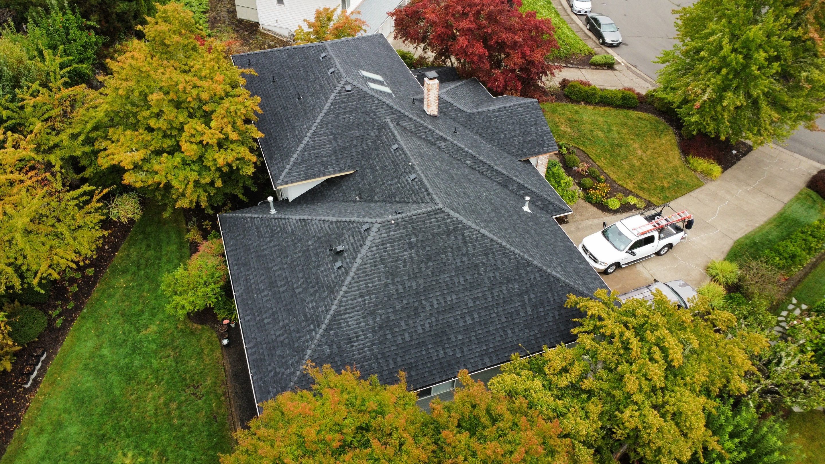 Residential Roofing Installation using IKO Dynasty (Color: Granite Black) by Orezona Building & Roofing Company, Inc.