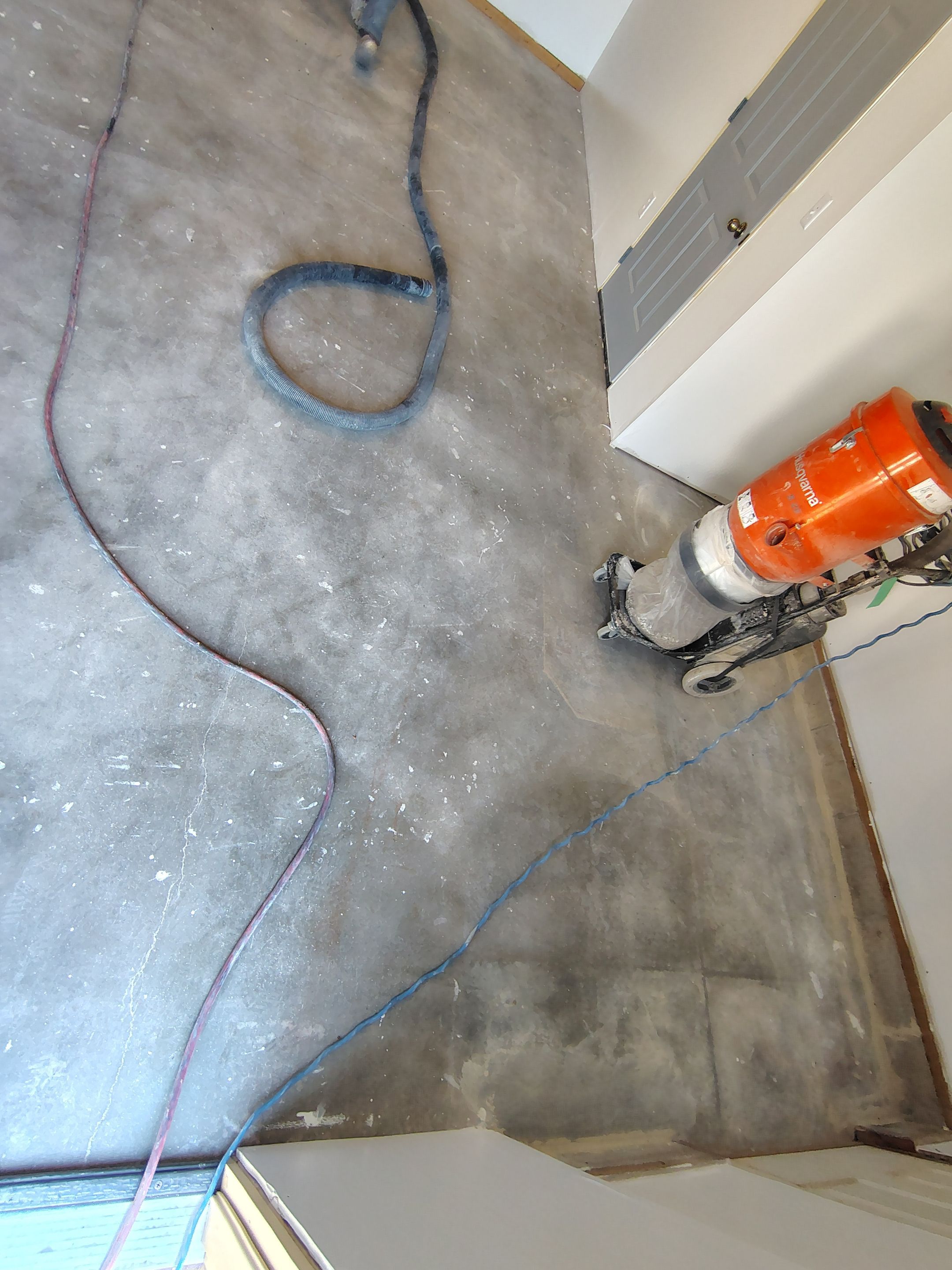 Decorative Chip Concrete Coating Installation in Luverne by Select Painting, Coatings & Garage Cabinets