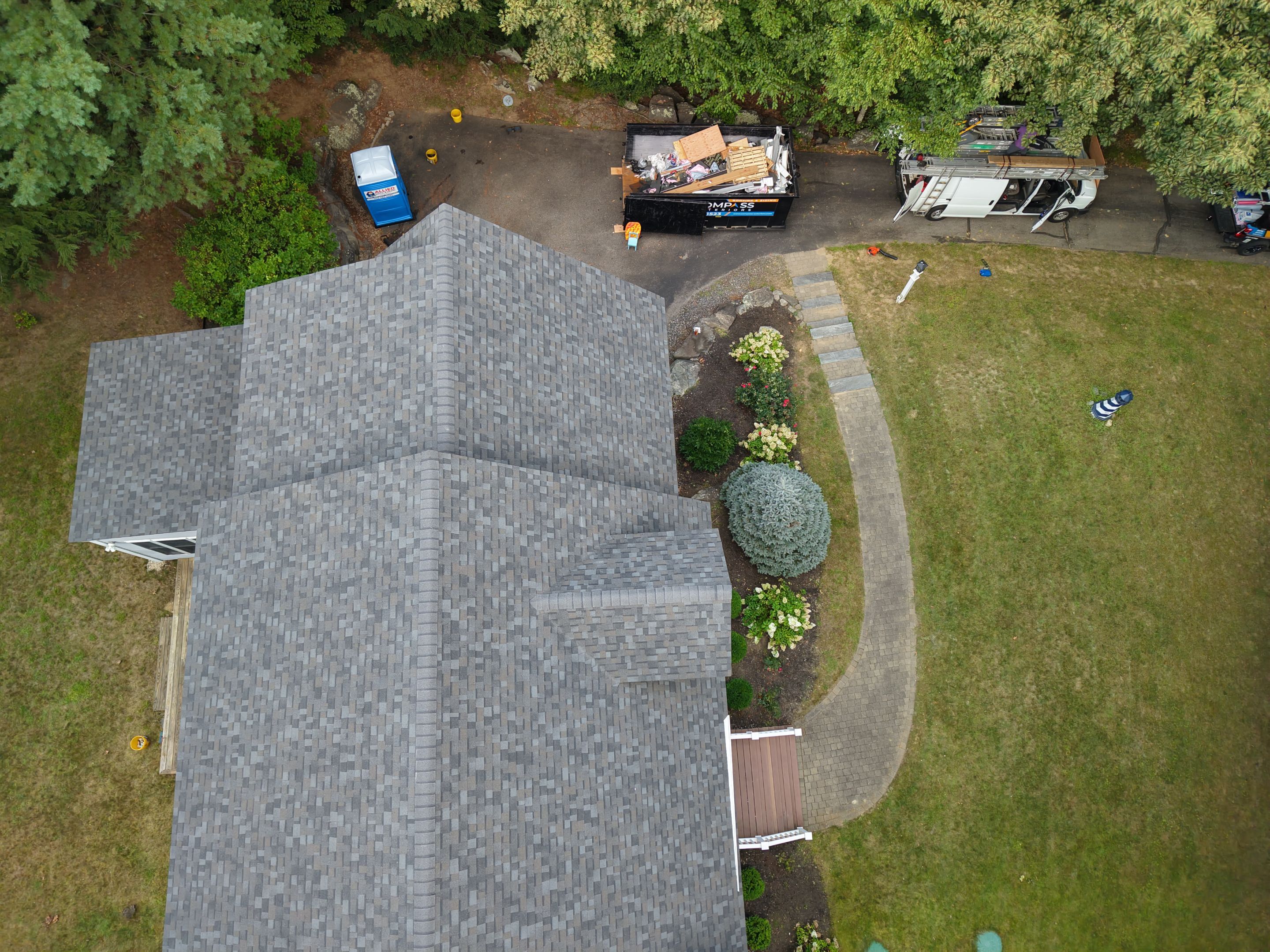 Cape Roof Replacement in Exeter, NH | Owens Corning Williamsburg Gray by Compass exteriors