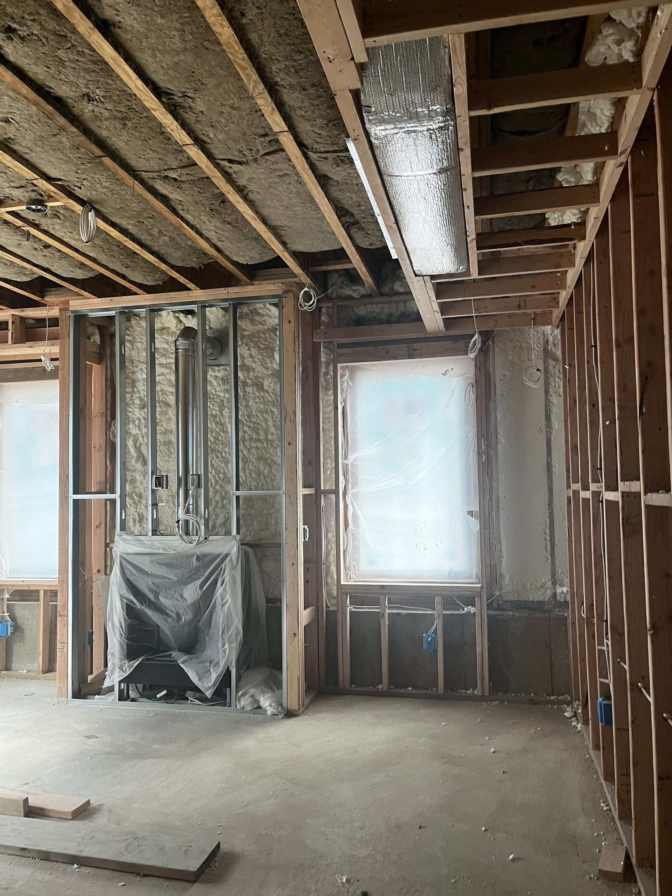 New Home Construction using open cell spray foam by NYS Foam & Energy