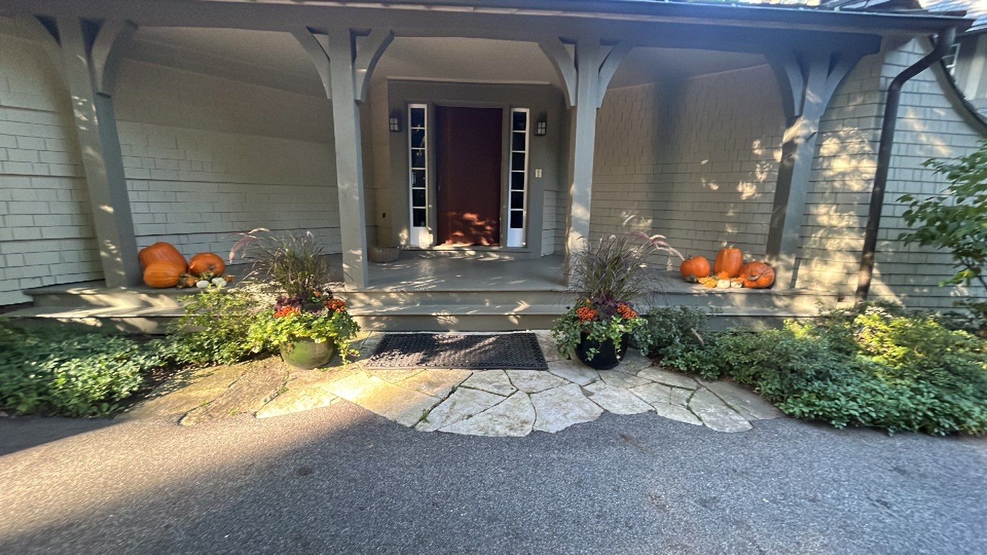 natural stone using Algaecide, soft wash soap by Northern Power Washing LLC.