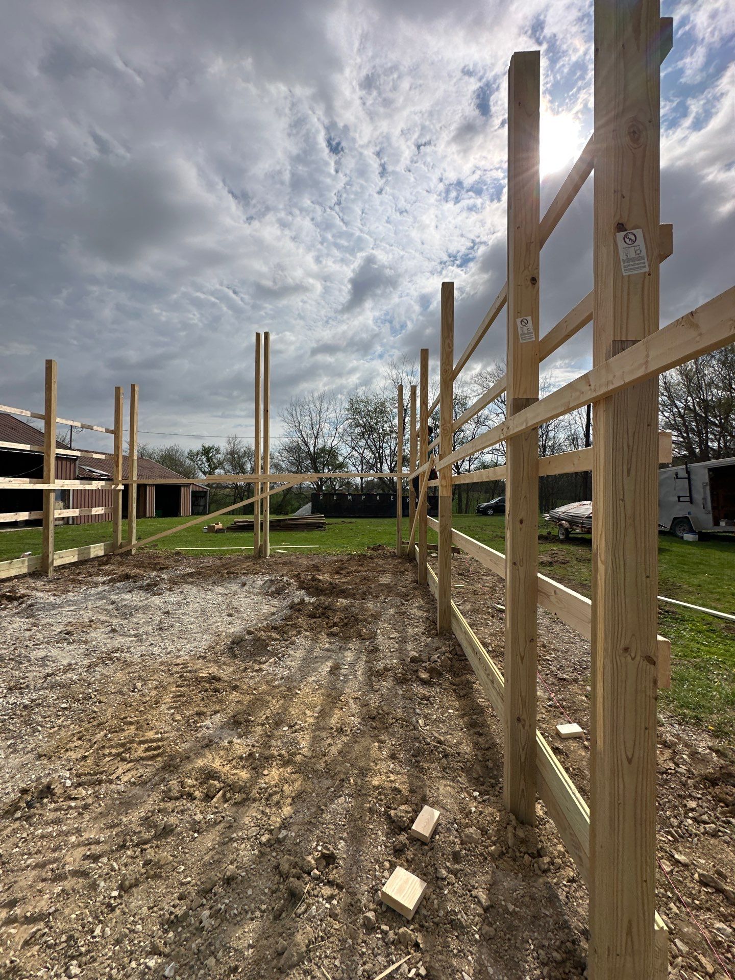 Multi-Bay Custom Pole Barn Construction in Arlington, Indiana by The Barn Builders 