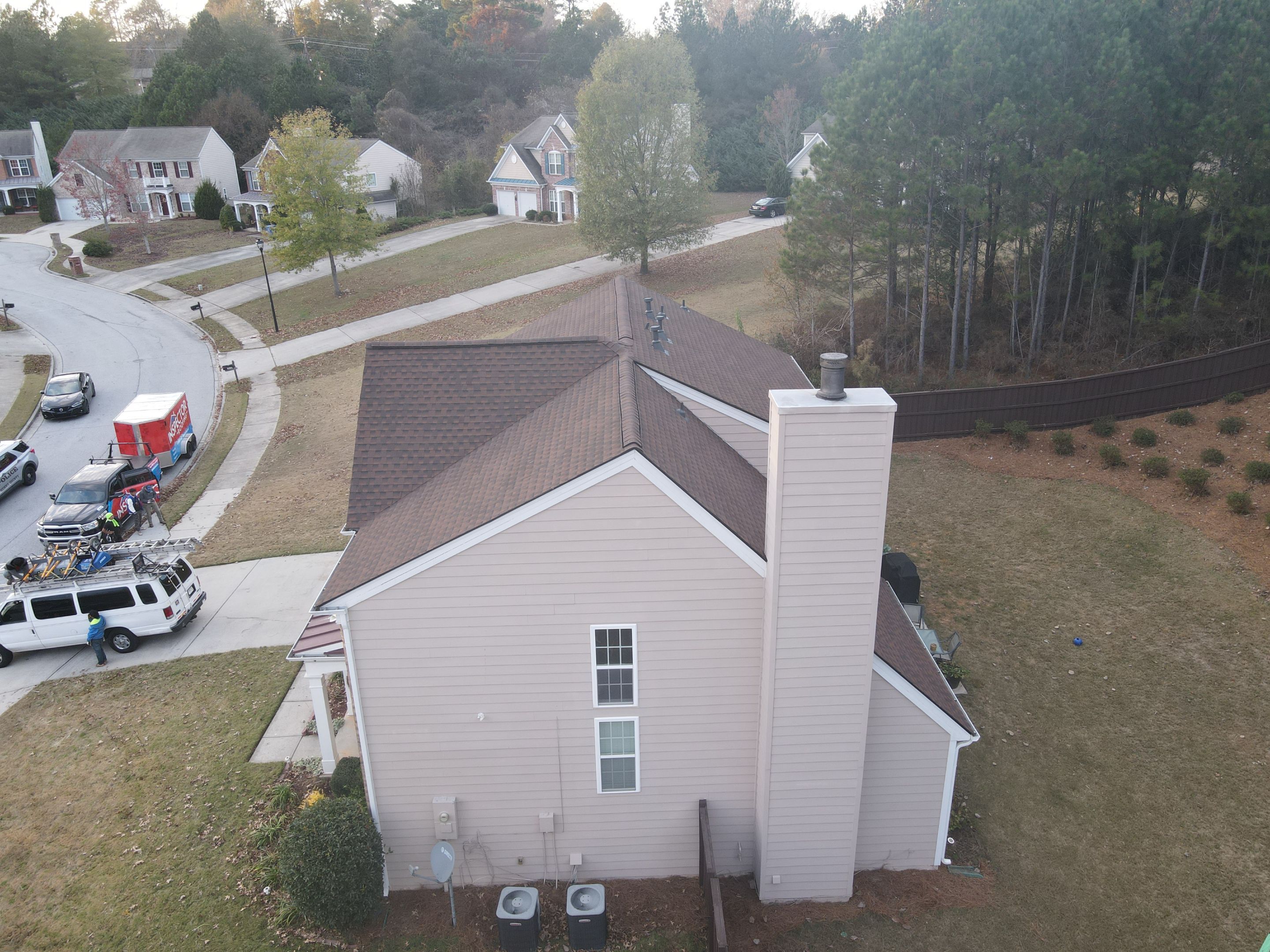 Residential Roofing Installation using Timberline HDZ Hickory  by Inspector Roofing and Restoration