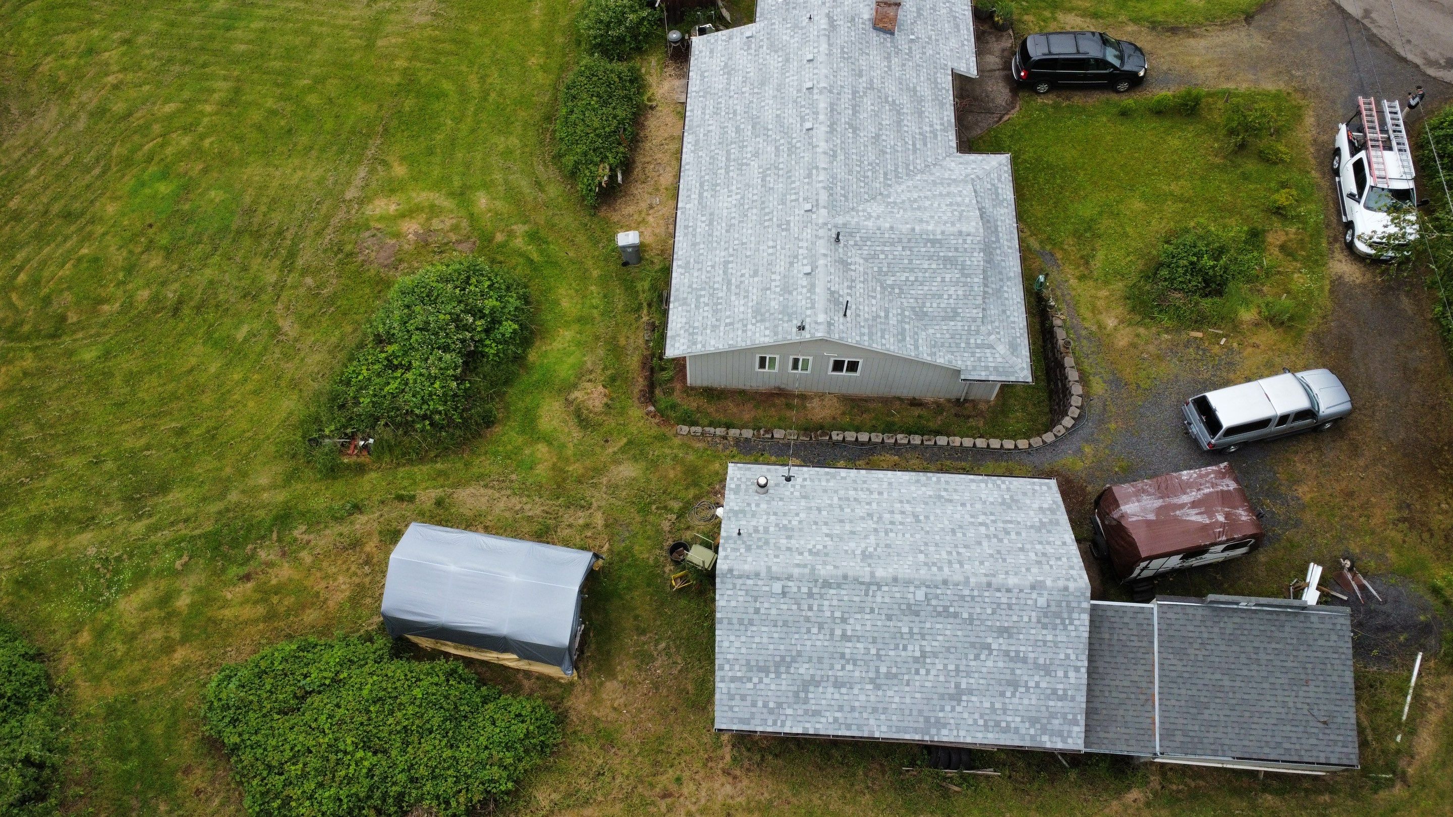 Residential Roofing Installation using IKO Dynasty (Color: Frostone Grey) by Orezona Building & Roofing Company, Inc.