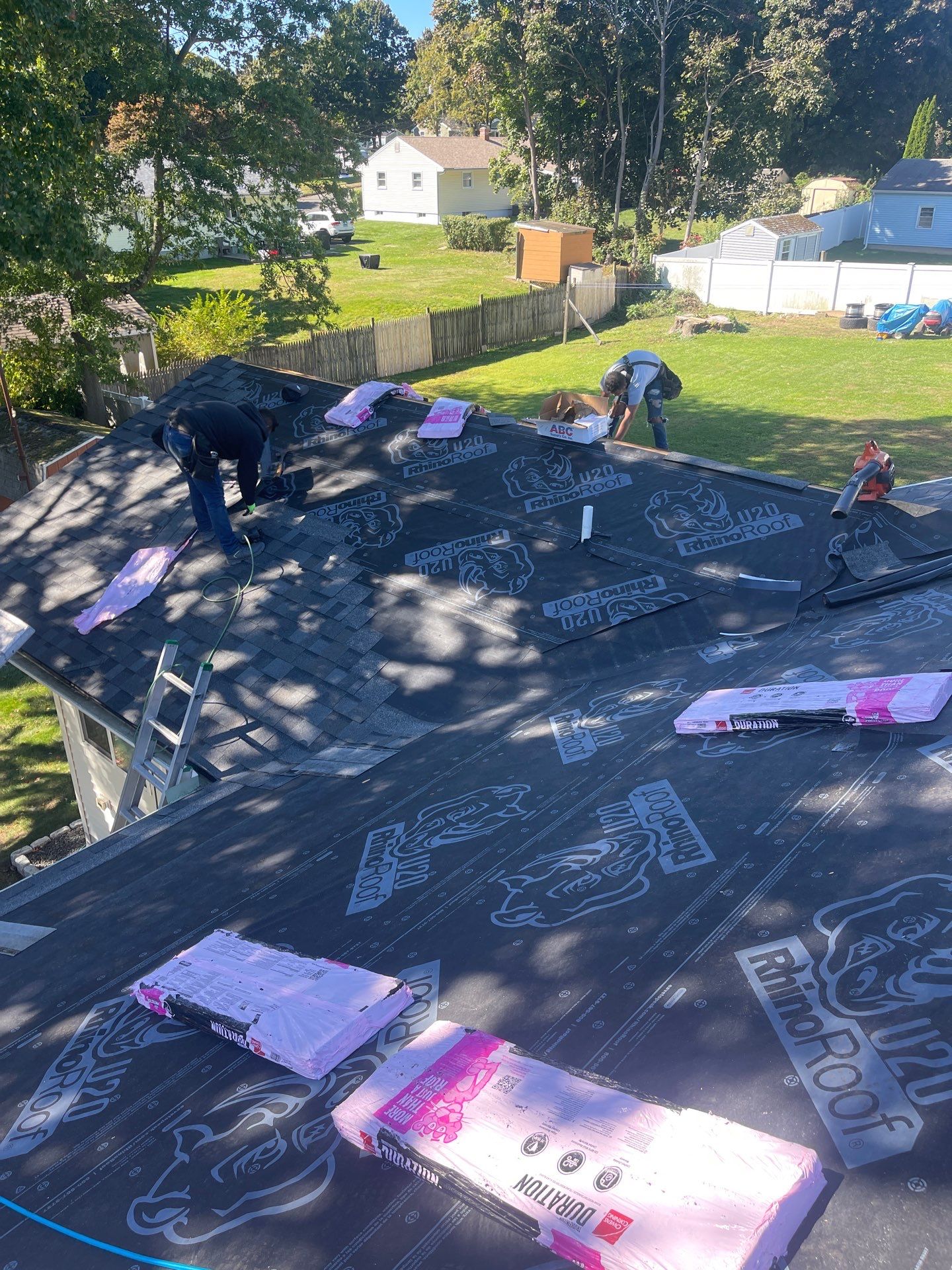 Residential Roofing Installation using Owens Corning TruDefinition Duration AR - Williamsburg Gray by A Plus Exterior