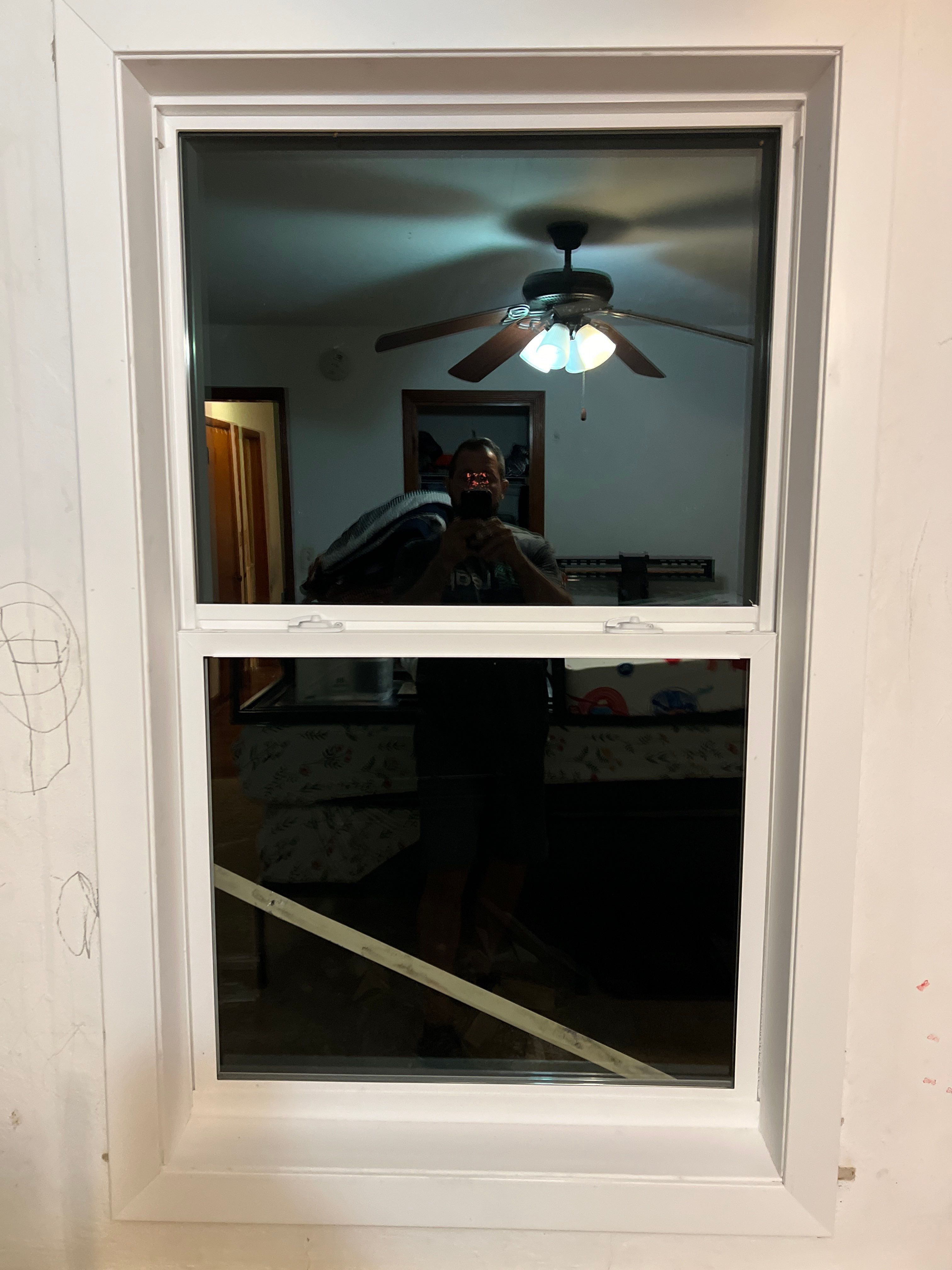 Pella Window installation using Pella 250 series vinyl window by United Windows and Siding LLC