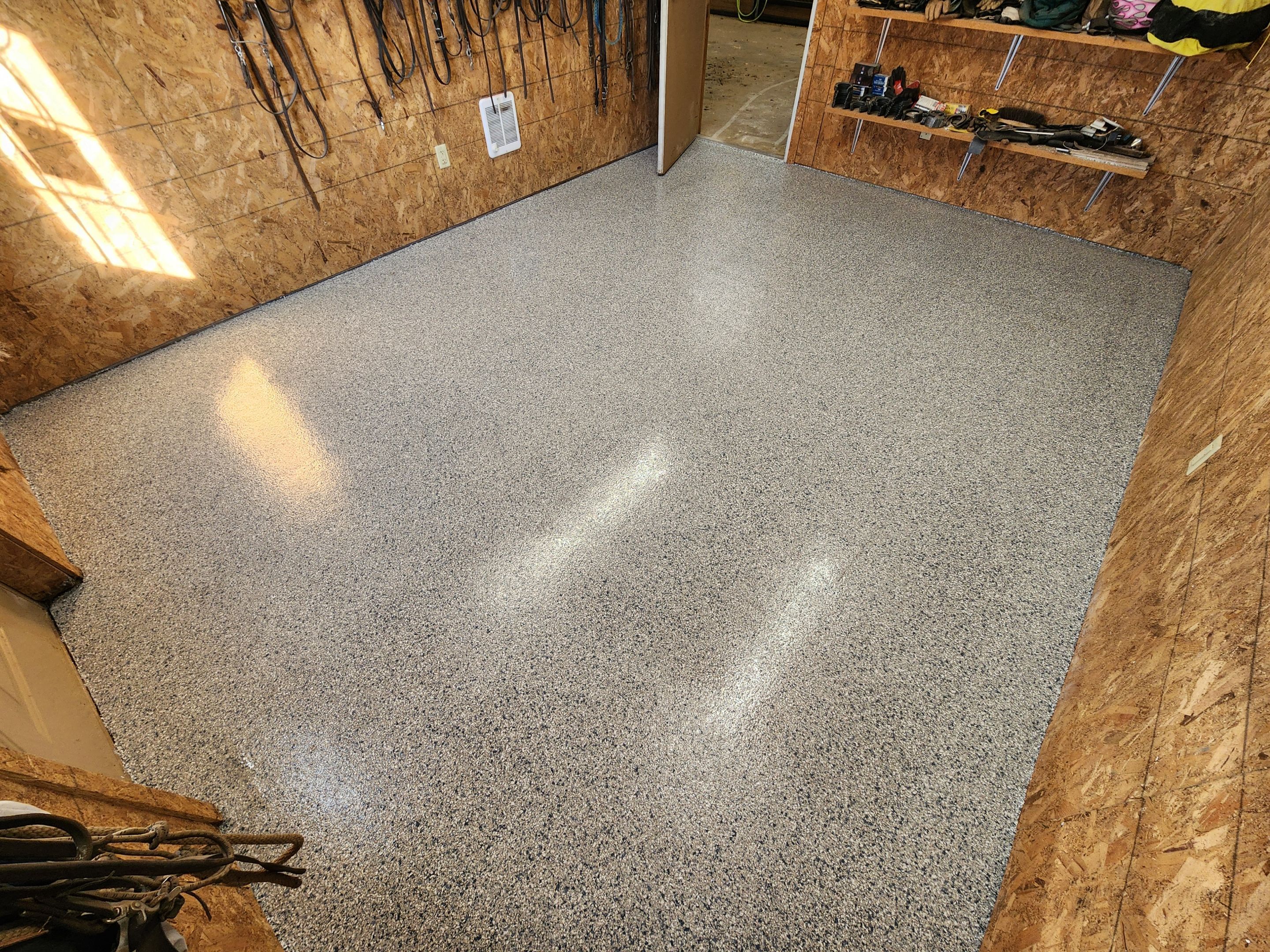 Basement using Tidalwave by Select Painting, Coatings & Garage Cabinets