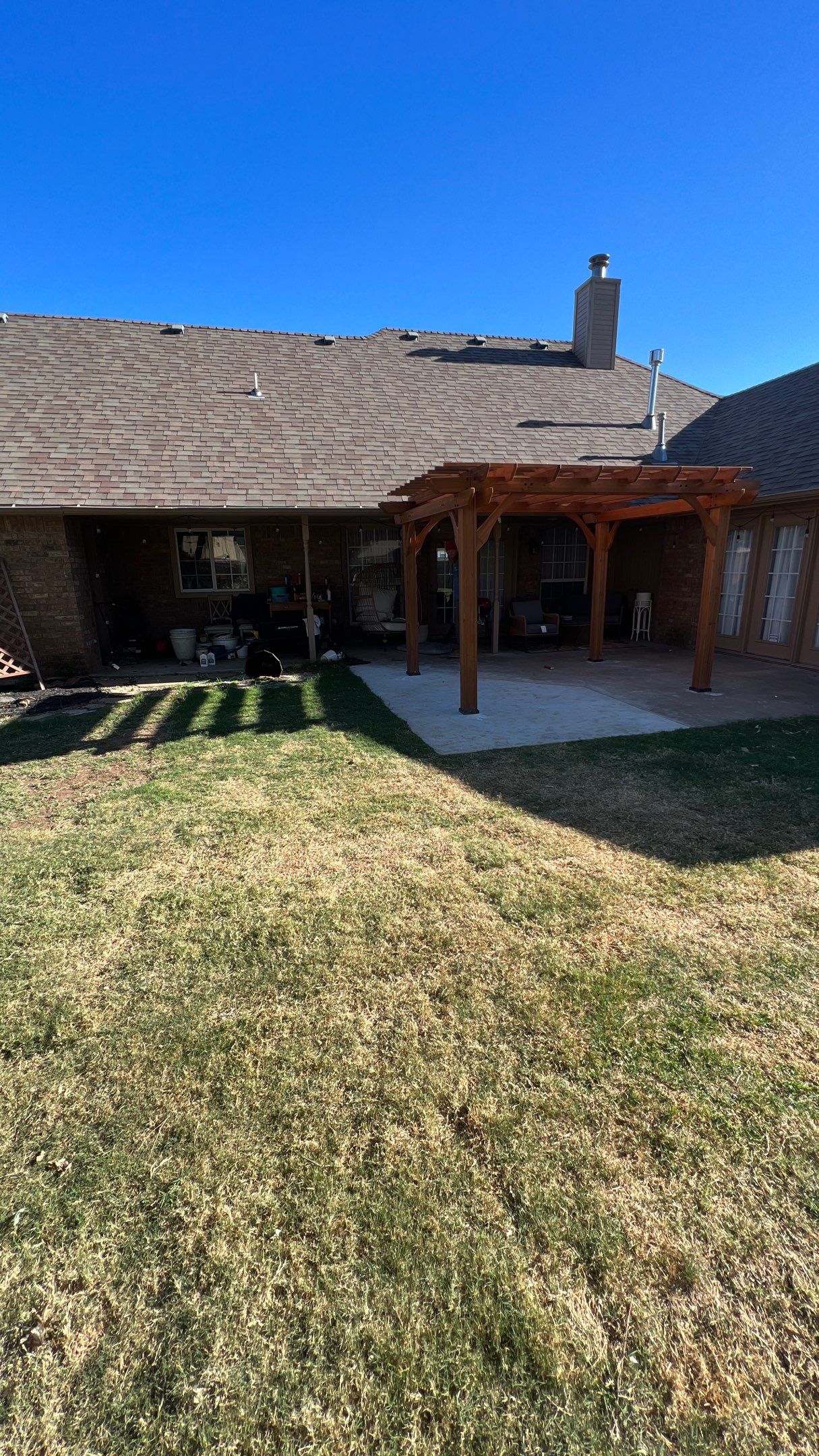 Tree removal , Concrete, Pergola, and sod install  by Clays Services Inc
