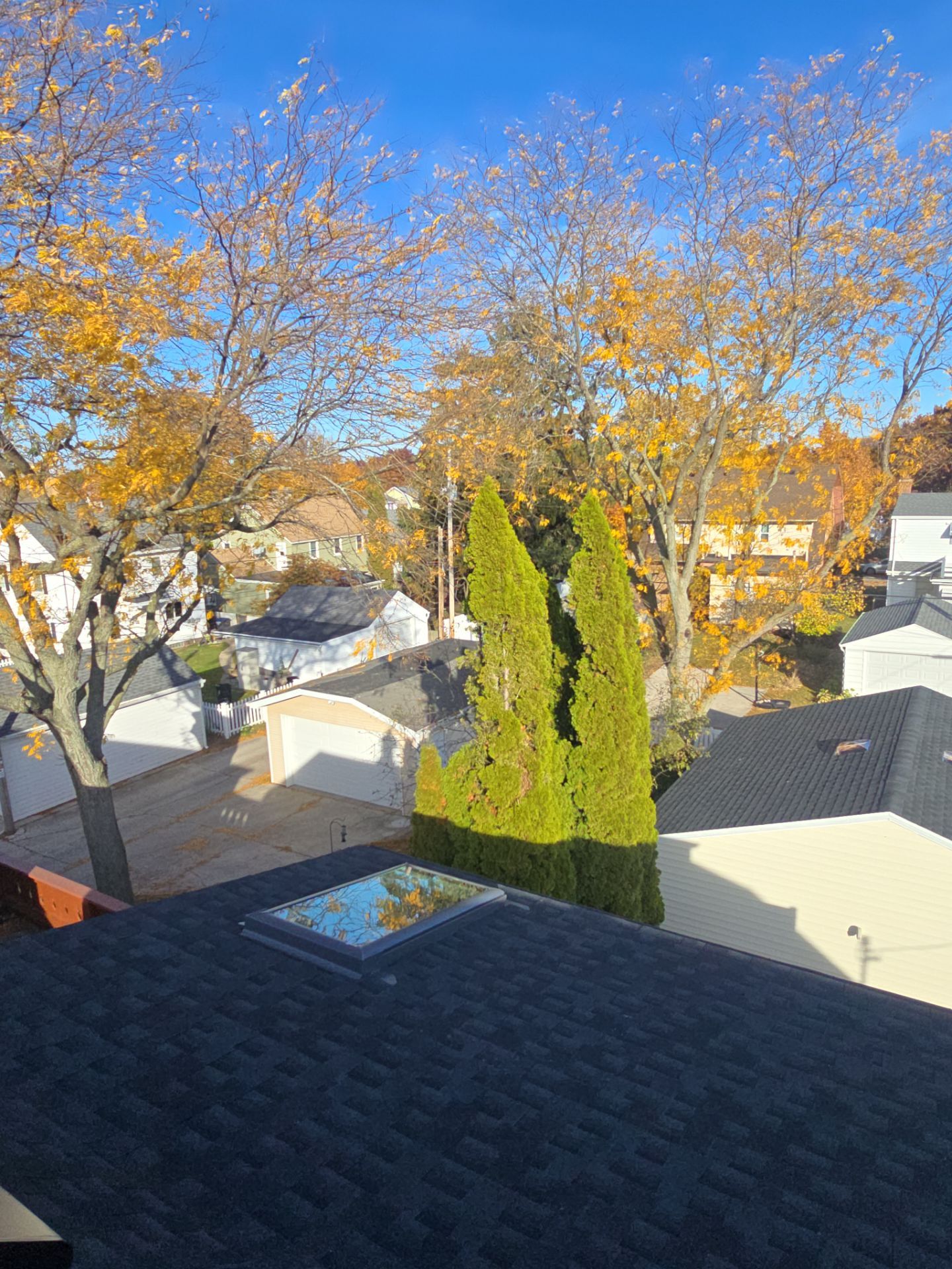 House, Garage, and Skylight Roof Replacement with GAF HDZ Charcoal Shingles and Gutter Protection by Gellings Roofing & Siding