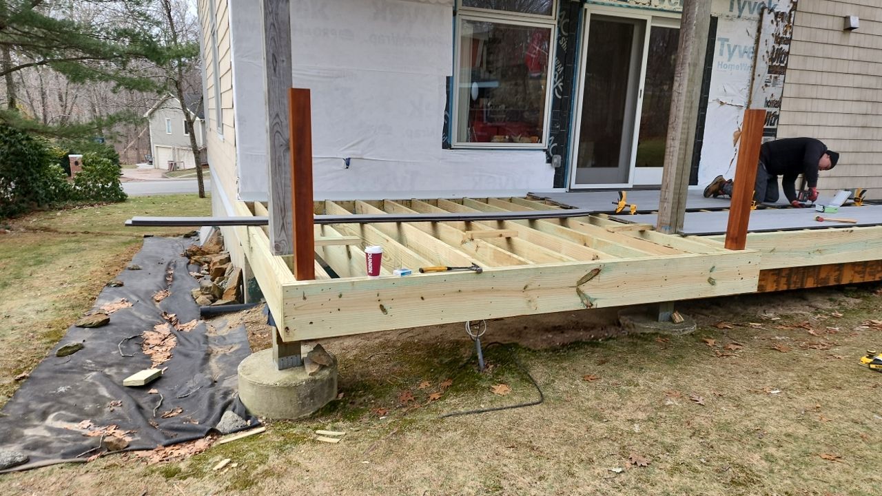 Deck project in Milford, MA by UBrothers Construction