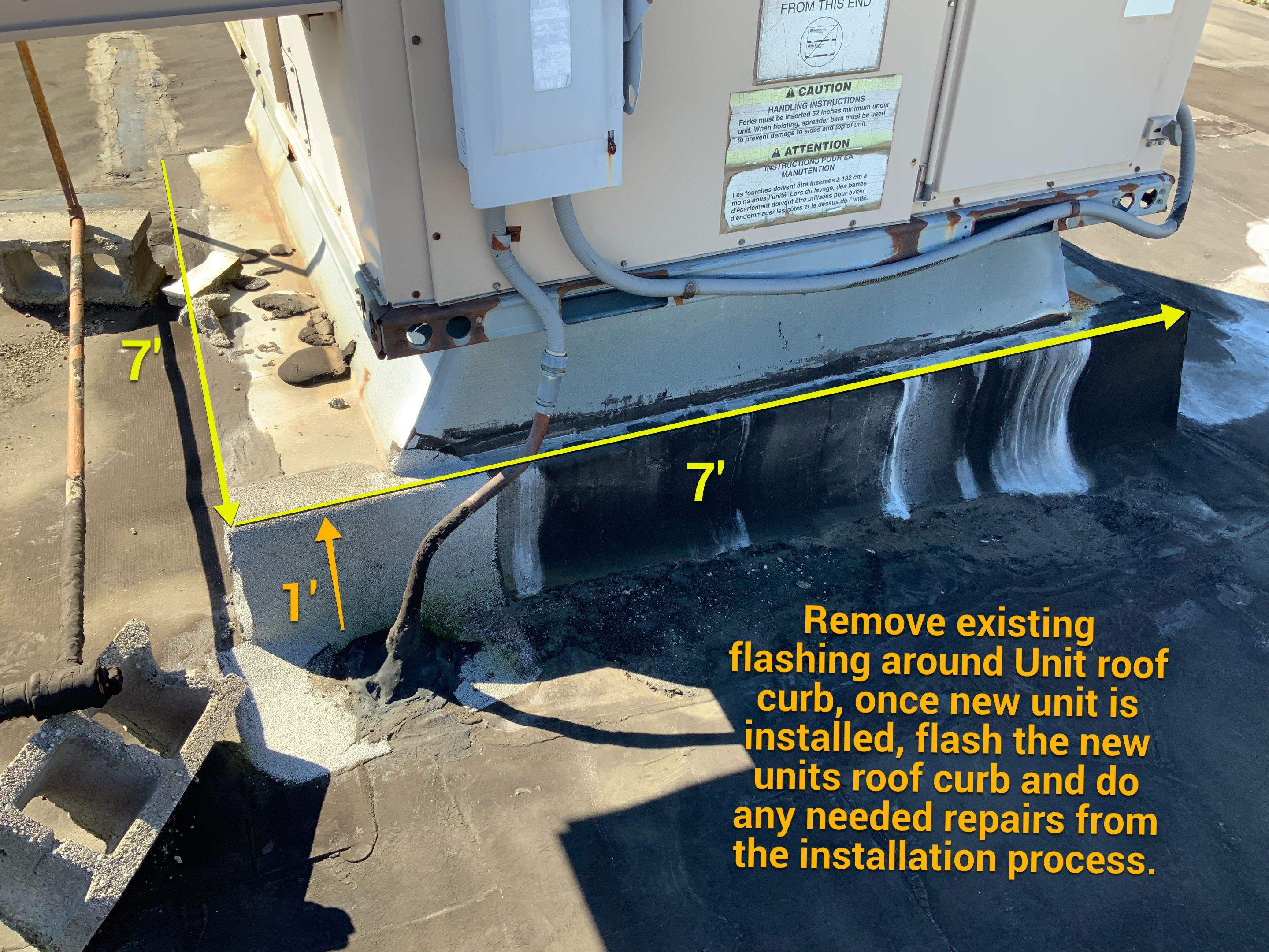 Commercial Roofing Repair using new Flashing by Alpha Design Services