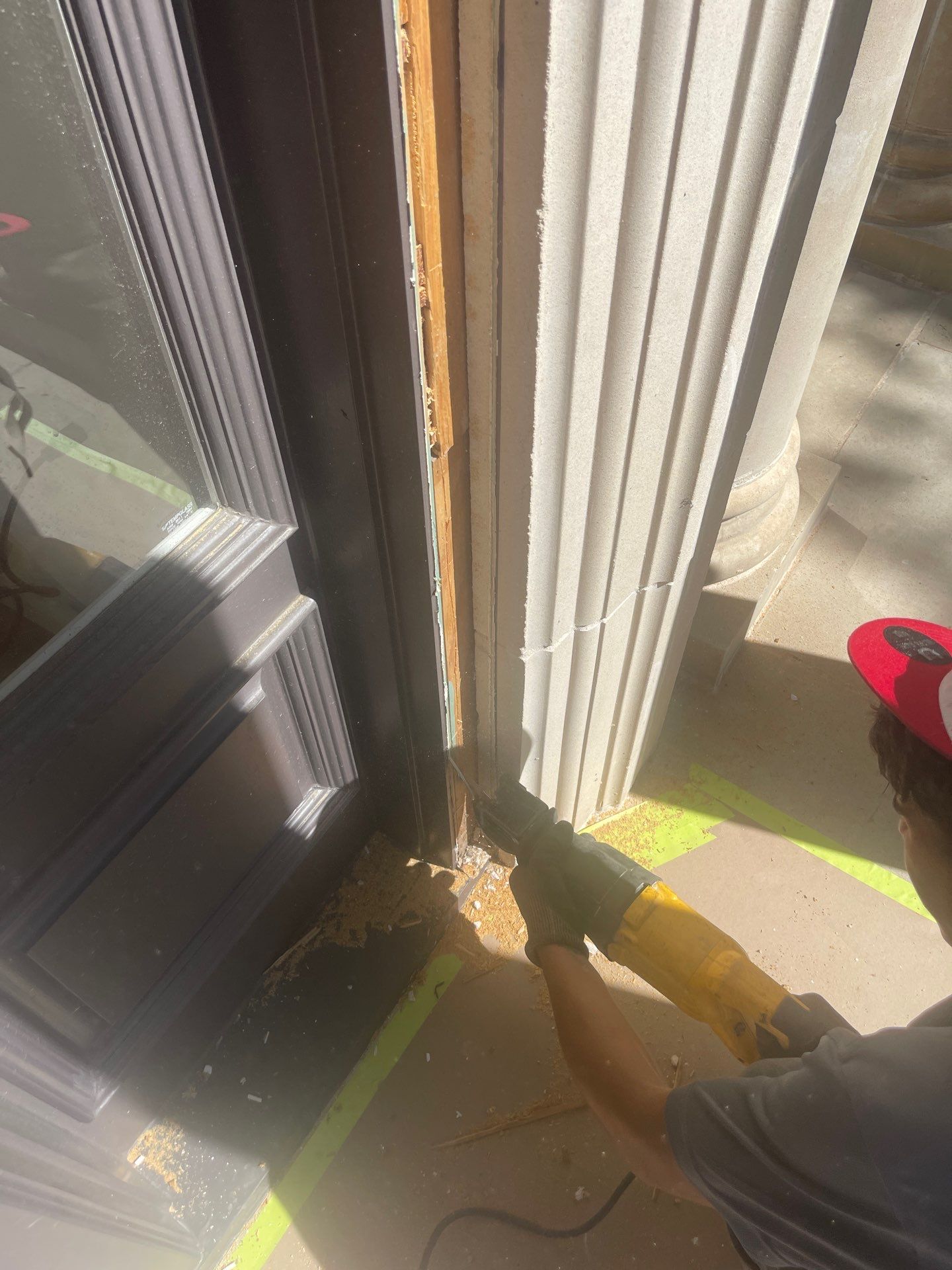 Modern Matte Black Front Door Installation in Dallas by Solara Custom Living