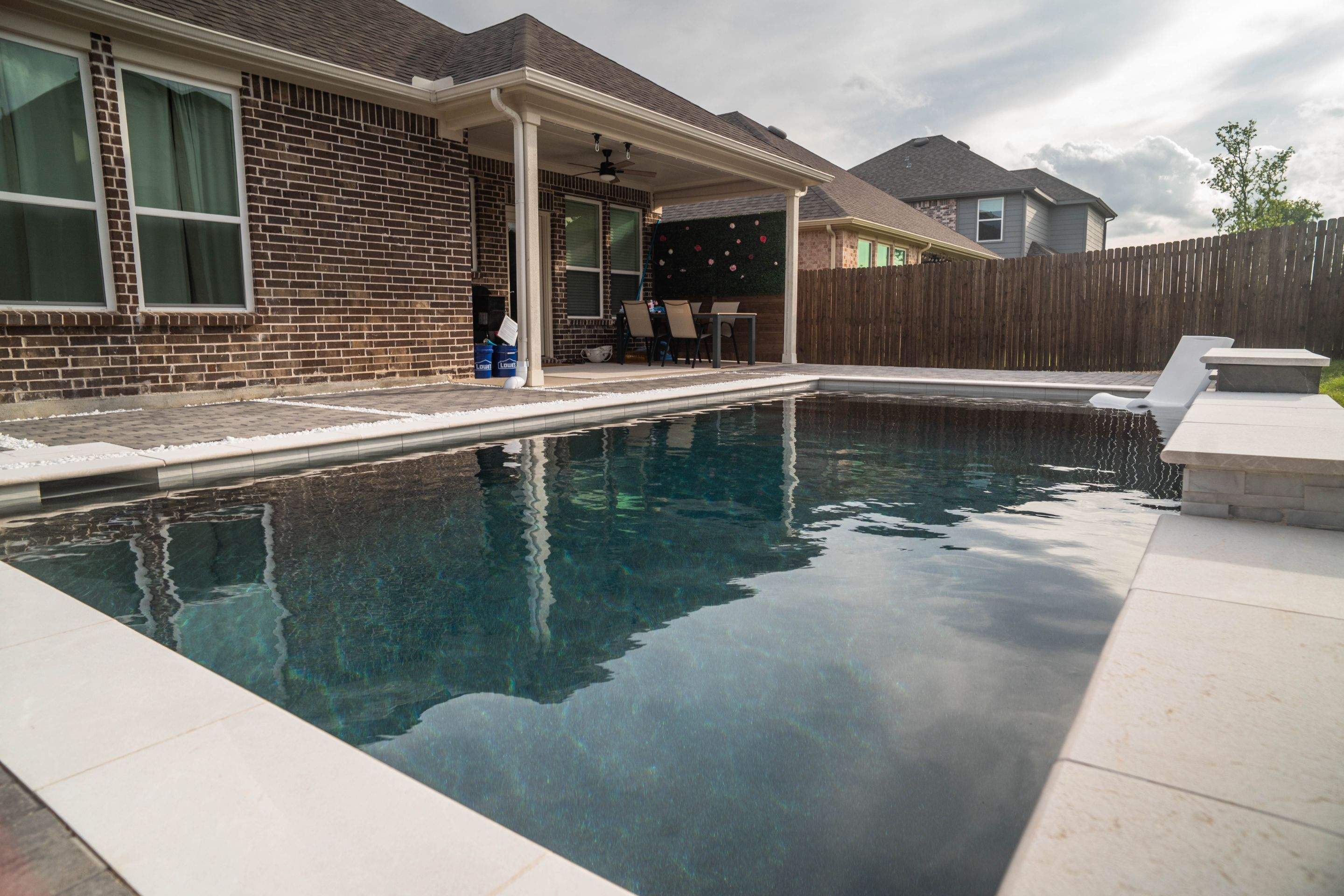 Geometric Pool with Pavers by Pinnacle Pools and Spas - DFW