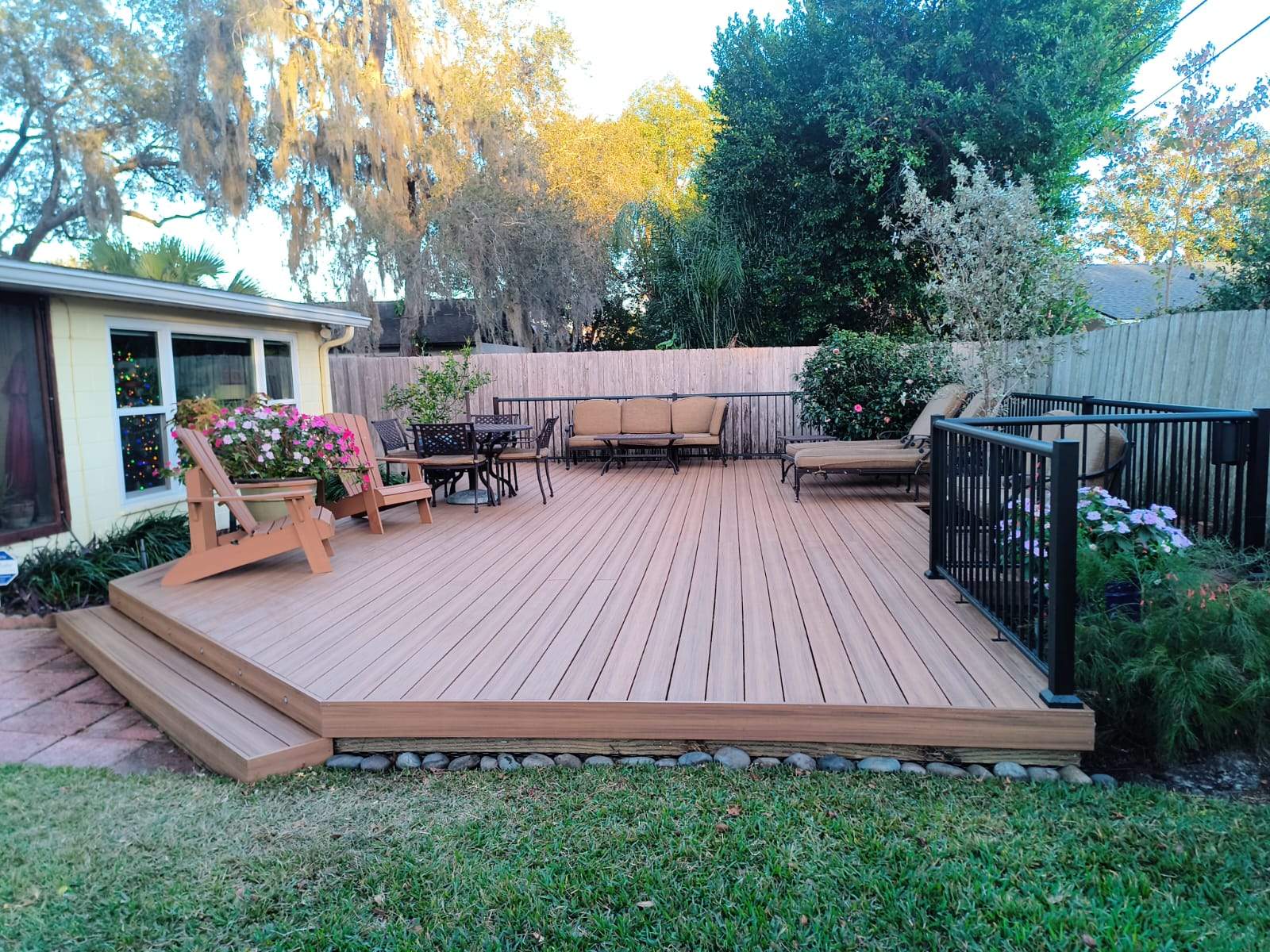 Luxury Multi-Level Deck | Deckorators Voyage Mineral-Based Composite by Orlando pergolas