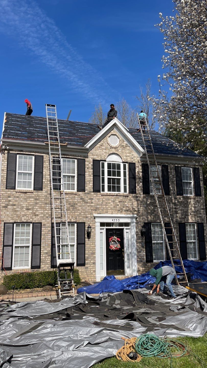 Roof replacement and interior repair by hail damage using Moire Black by Just Brilliant Restoration JBR