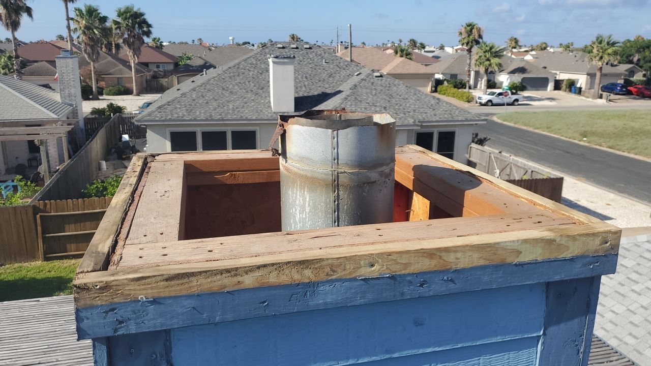Chimney Cap & Chase Replacement using Custom Fabricated Galvanized Metal by Lighthouse Roofing