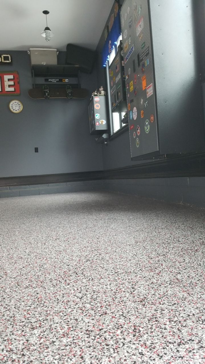 Garage in Domino and Cherry Bomb by Spectrum Painting, LLC