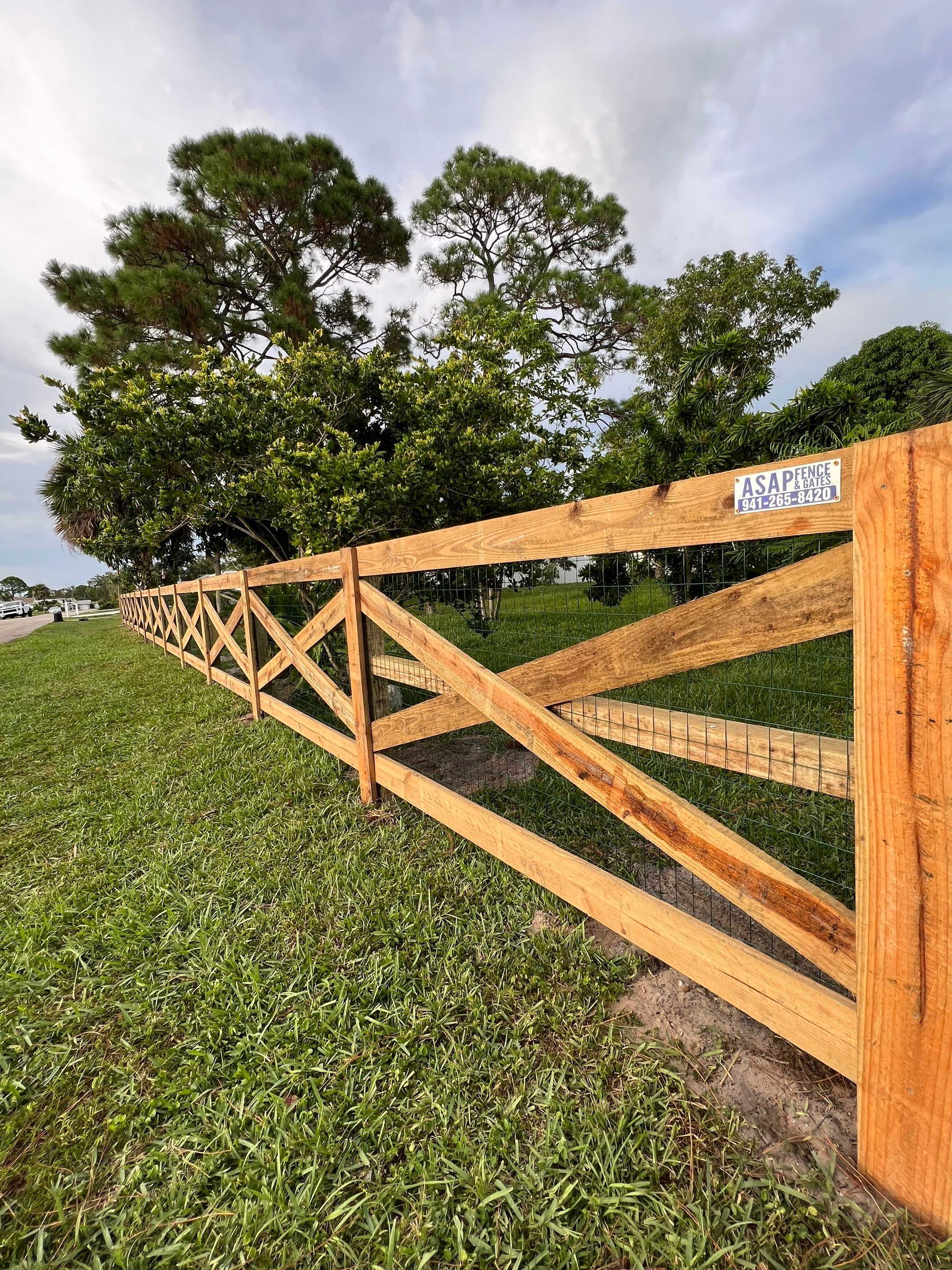 Wood Fence Installation using 4x10 Ranch Gate  by Asap fence and gates, LLC