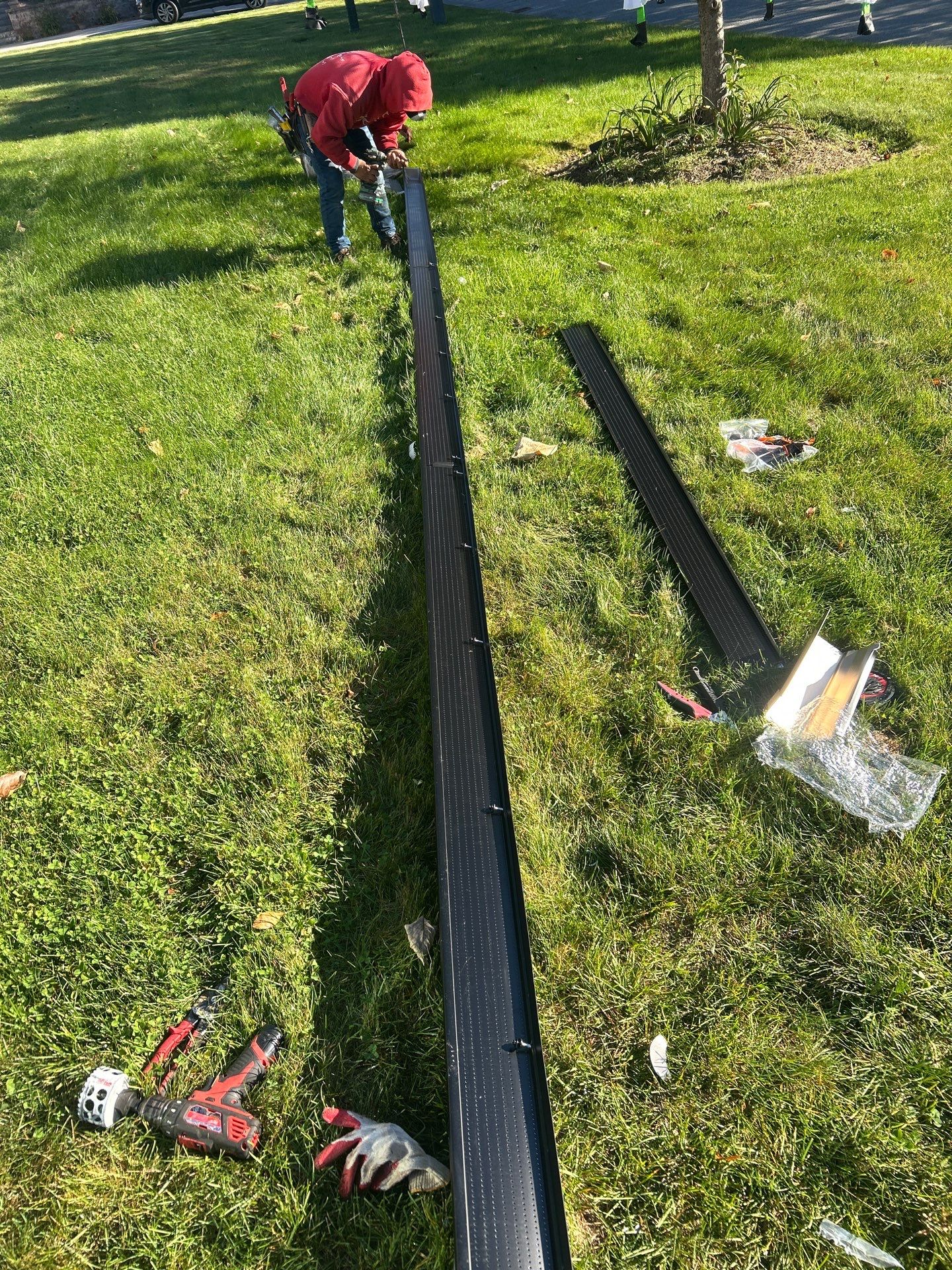 Seamless Black Gutter & Fascia Upgrade | Methuen, MA by Mighty Dog Roofing of Greater Middlesex County