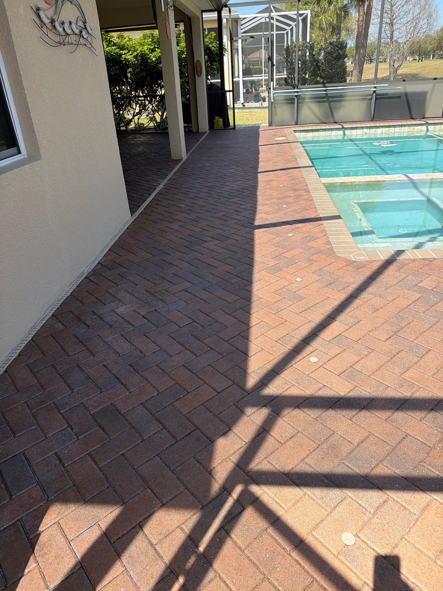Paver Pool Deck Stripping and Sealing Project in Sun City Center by Supreme Paver Experts