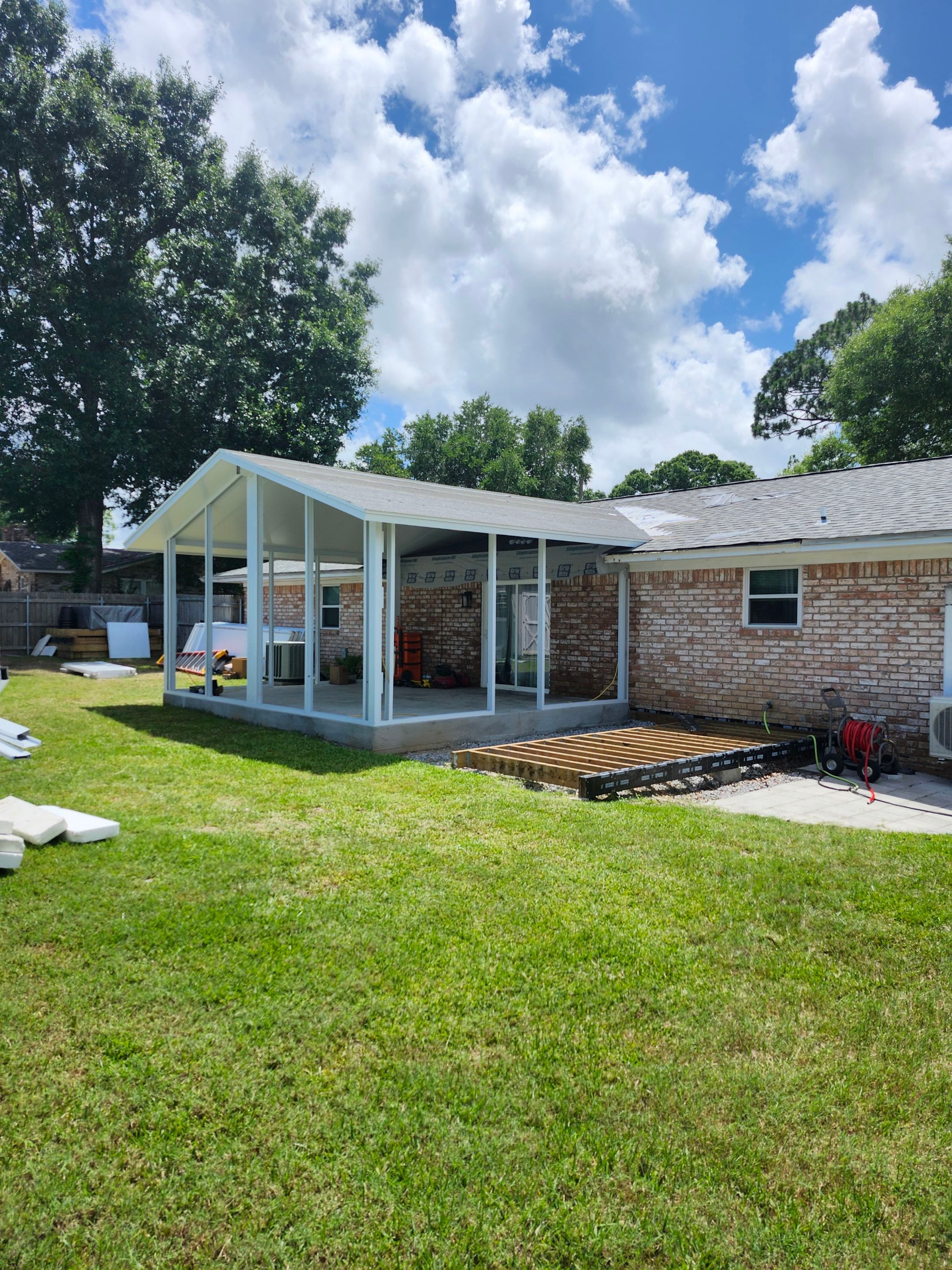 Cathedral Glass Room w/Adjoining Patio Cover by Titan Sunrooms
