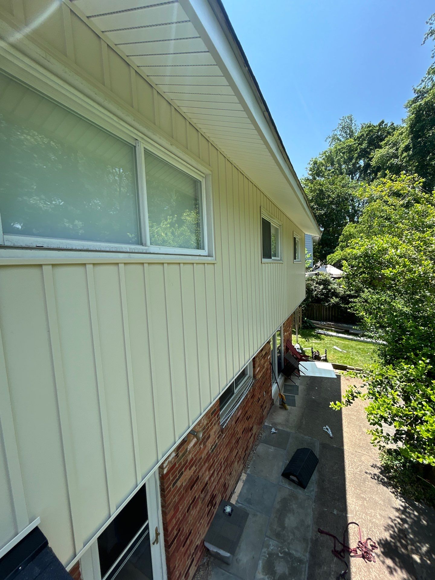Fairfax: Residential Siding Replacement with CertainTeed 8" Board and Batten Siding in Desert Tan by RM Banning, Inc.
