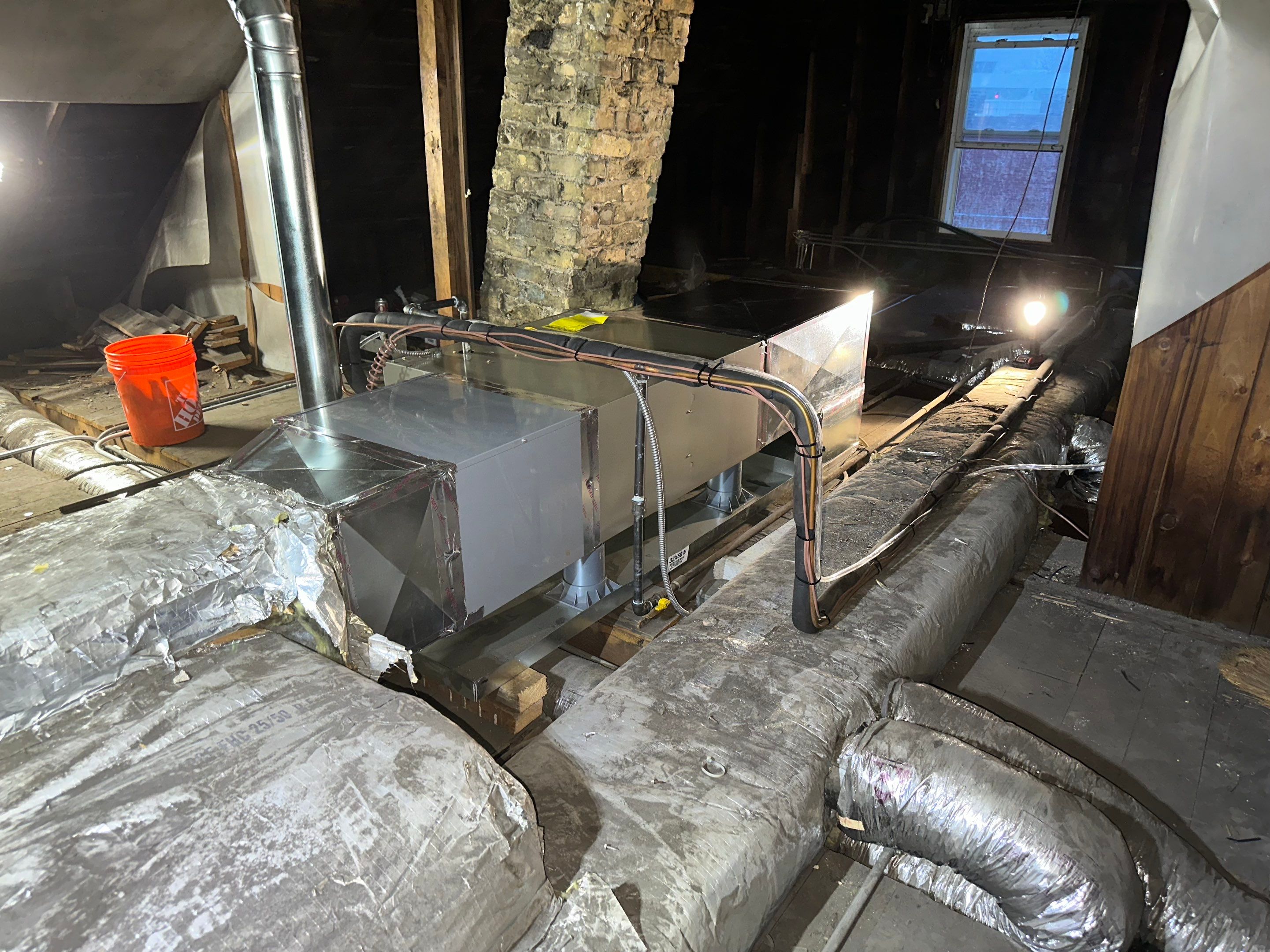 Hybrid Heat Pump System Attic Installation by MMDS
