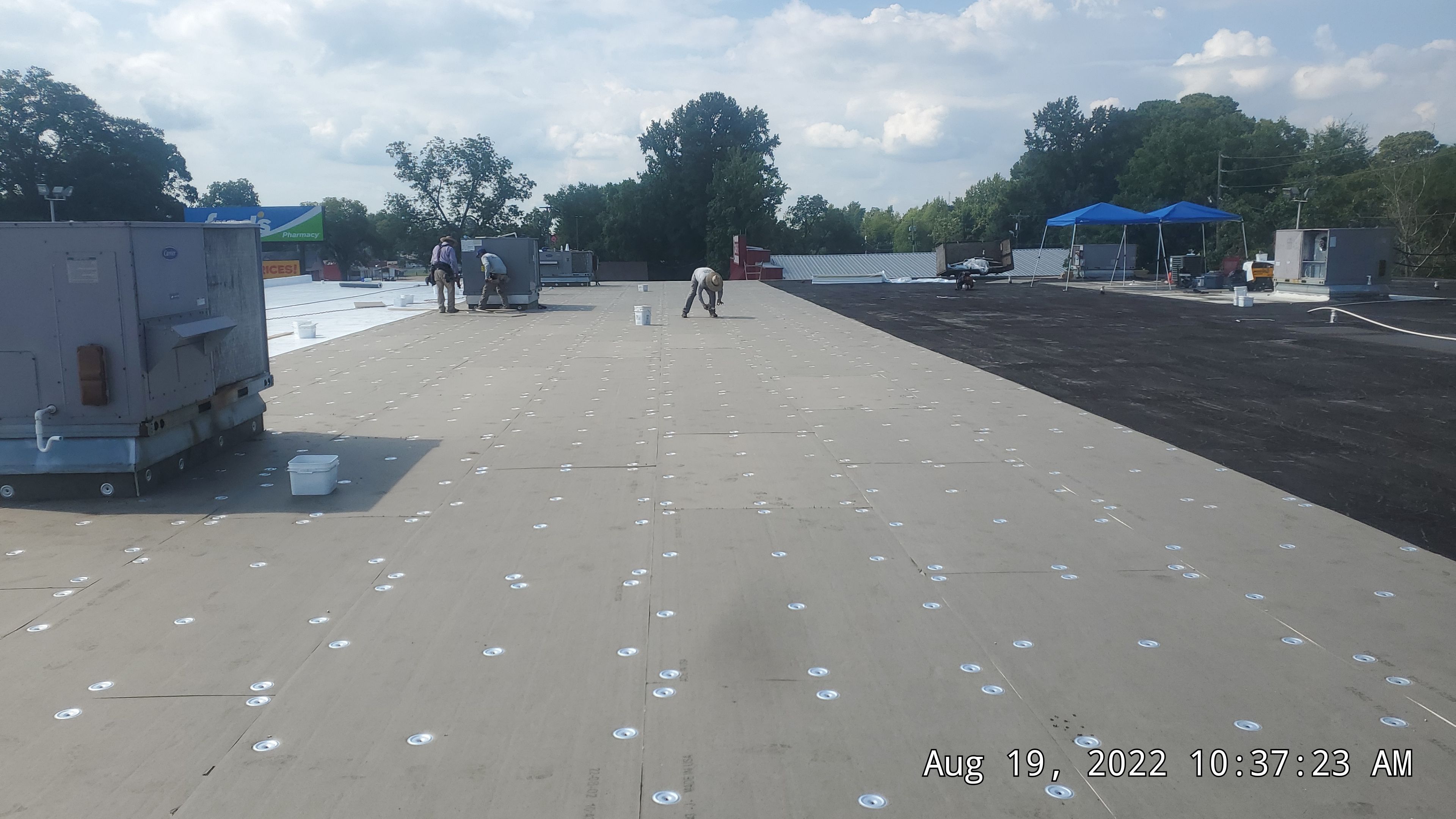 Commercial Roofing Installation using 50 mil PVC by Hostetler Roofing