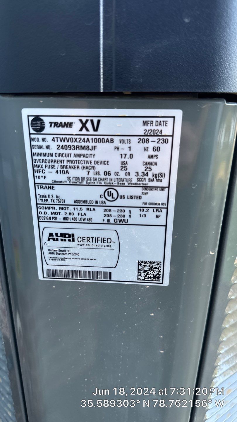 2 Trane XV20i Split System Install by Nick's Mechanical LLC.