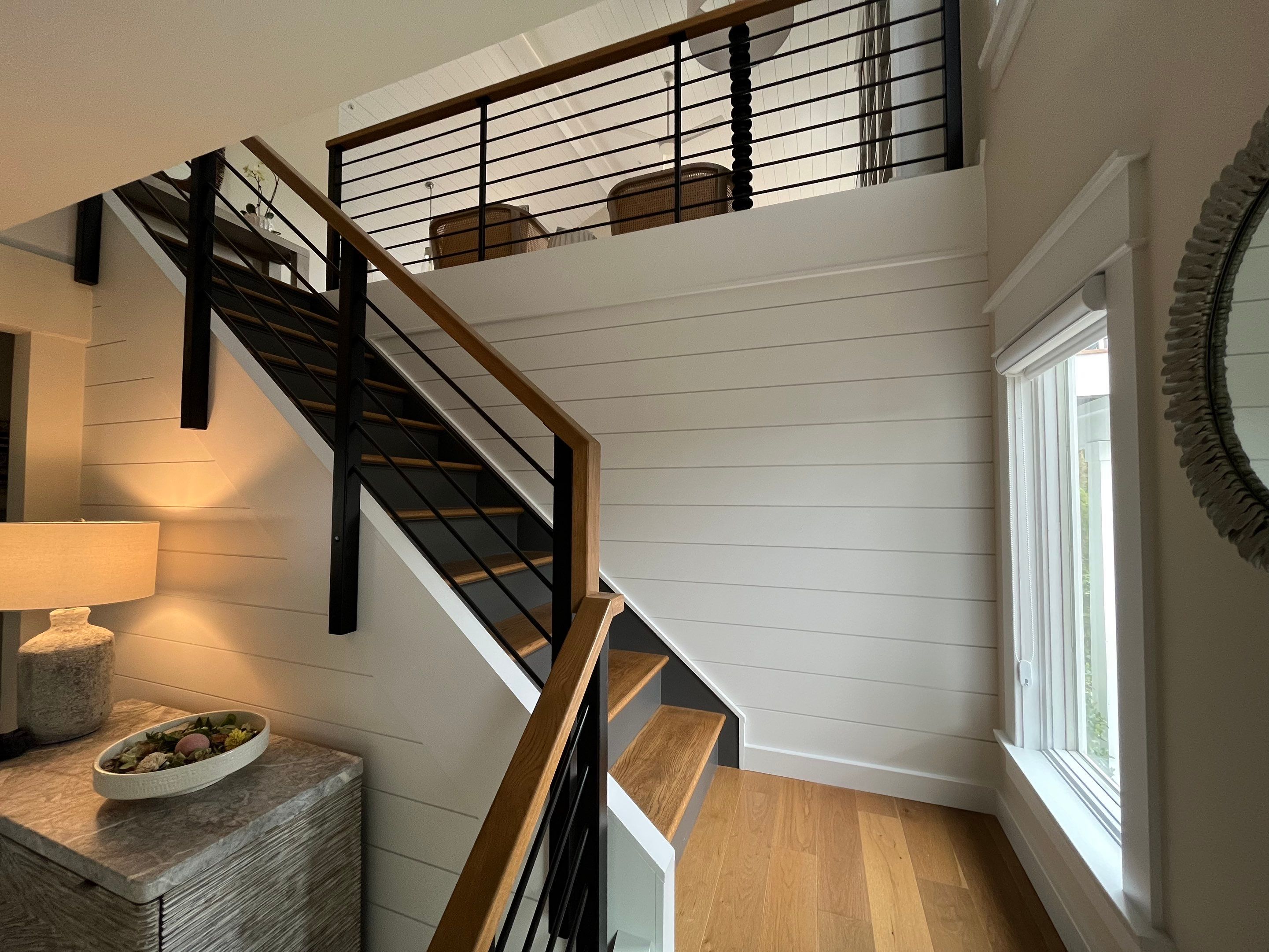 Shiplap Wall, Stairs Treads & Railings by FreshCoat Works LLC