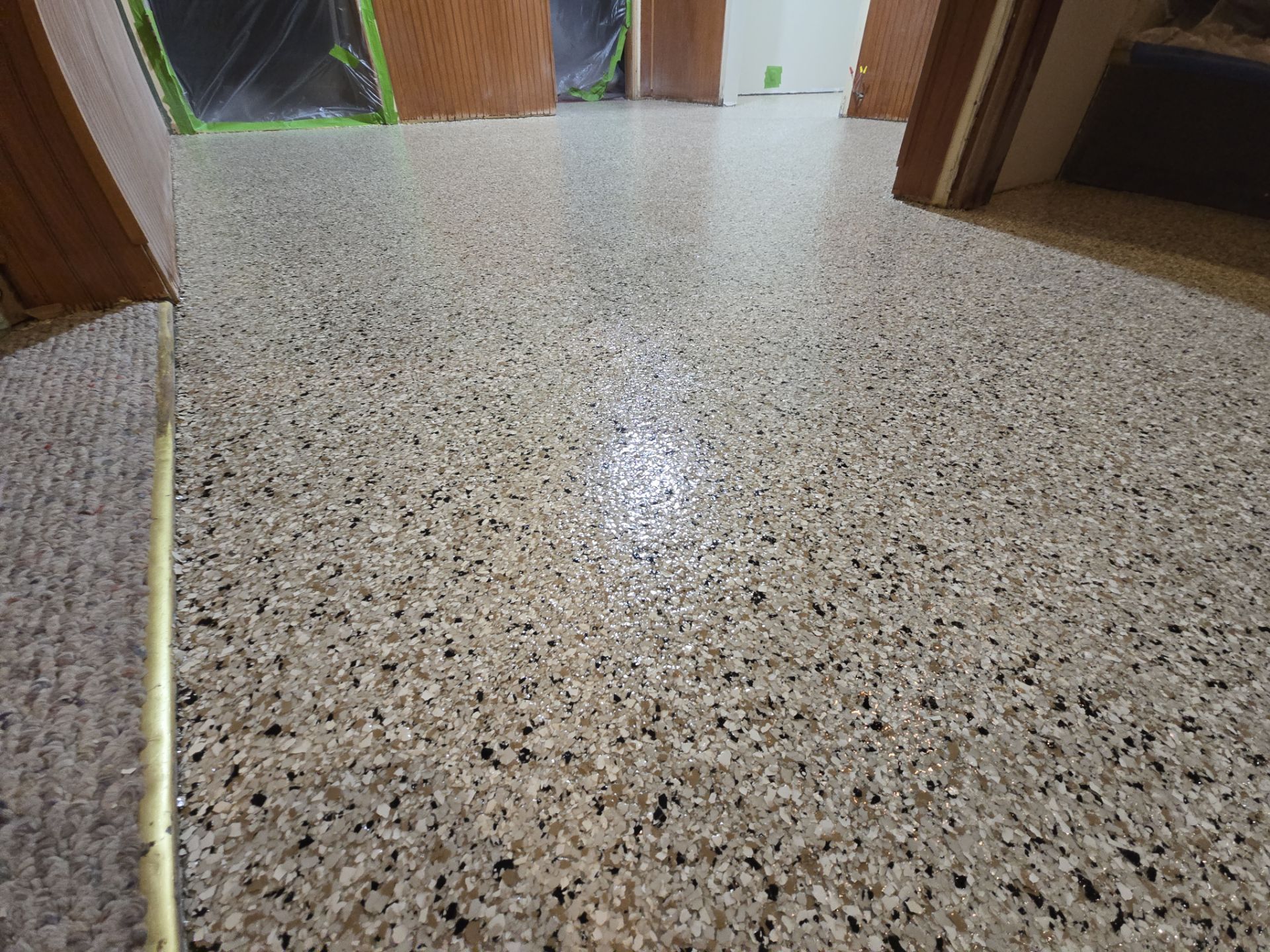 Basement Transformation using Driftwood by Croc Coatings, LLC