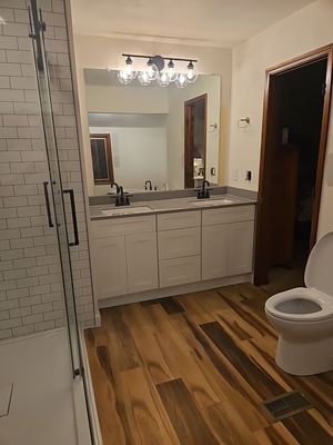 Full Bathroom Remodel, customer painting themselves