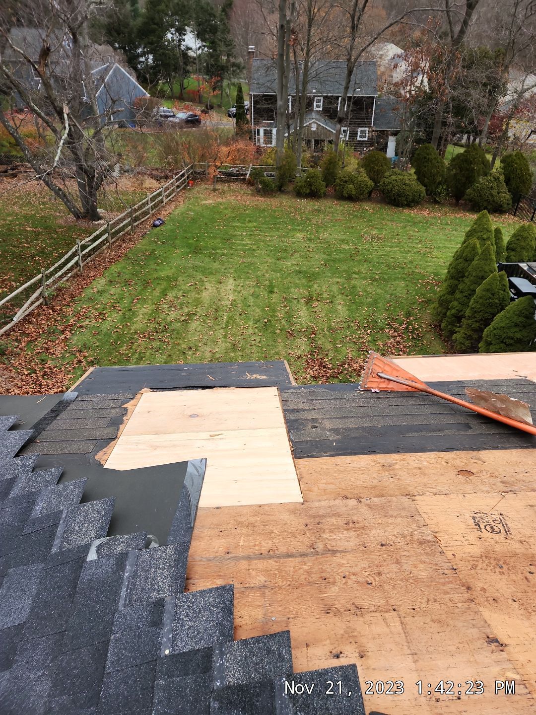 Residential Roofing Installation using Owens Corning TruDefinition Onyx Black by A Plus Exterior