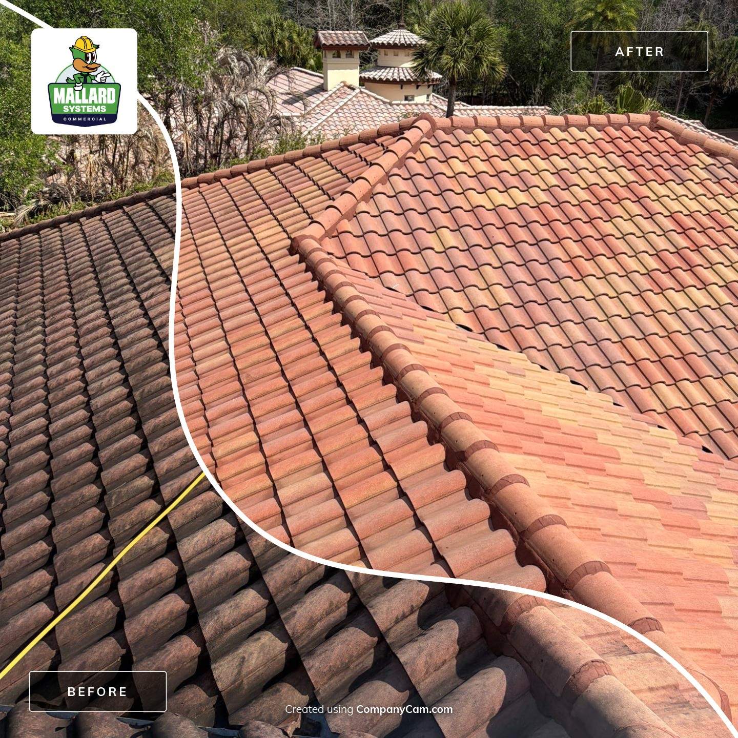 Barrel Tile Roof Cleaning by Mallard Systems