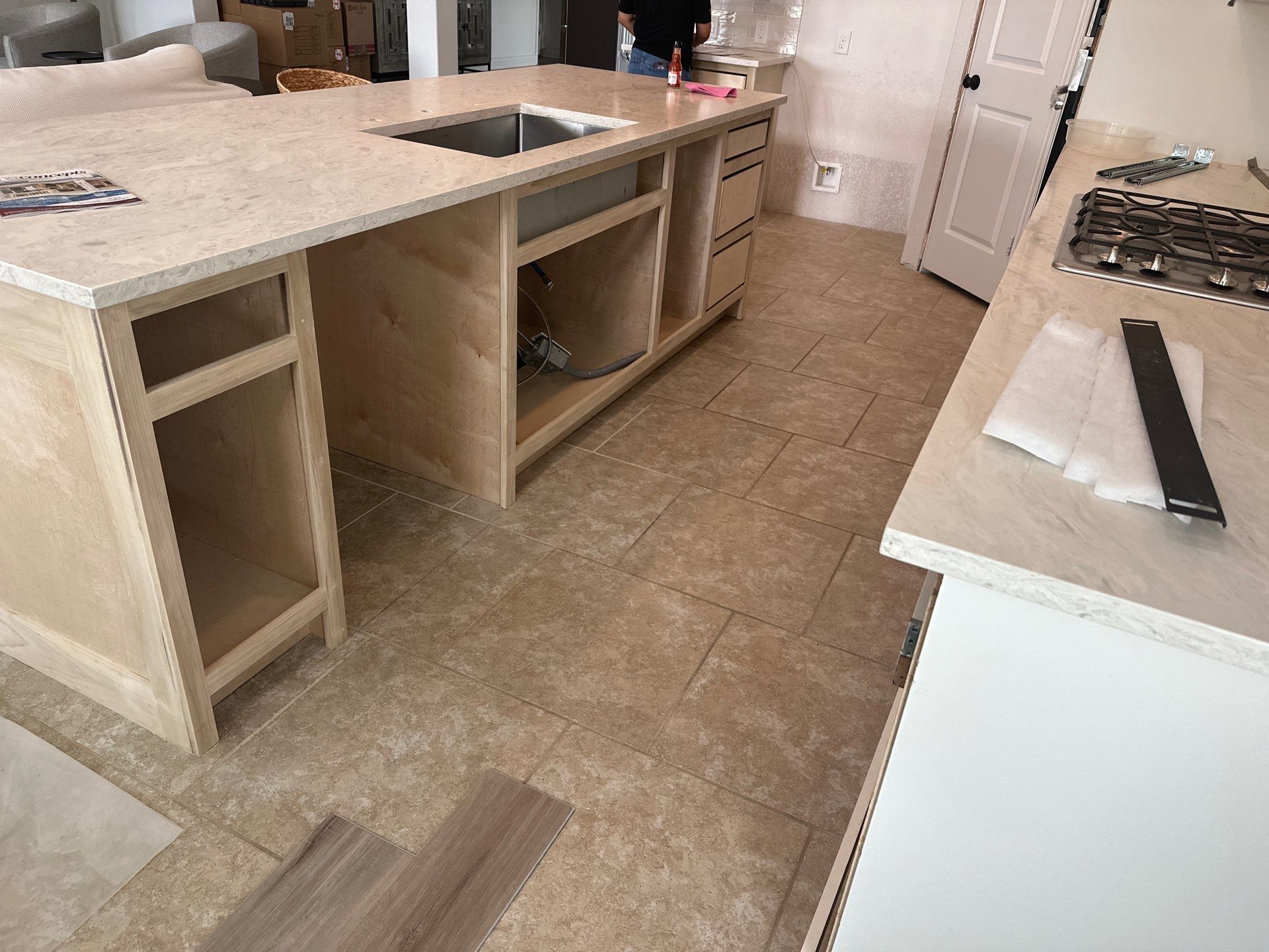 Kitchen Remodel using Water mitigation equipment by L&T General Contractors and Restoration INC