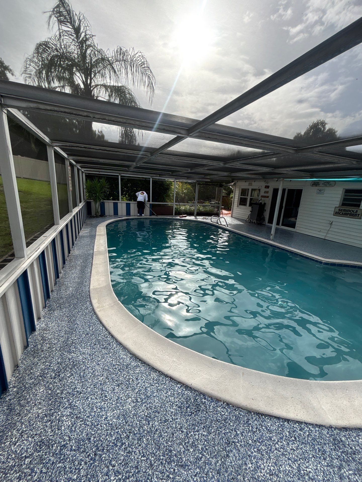 Lake Wales Pool Deck Concrete Coating with Orbit Flake by Performance Floors & Coating