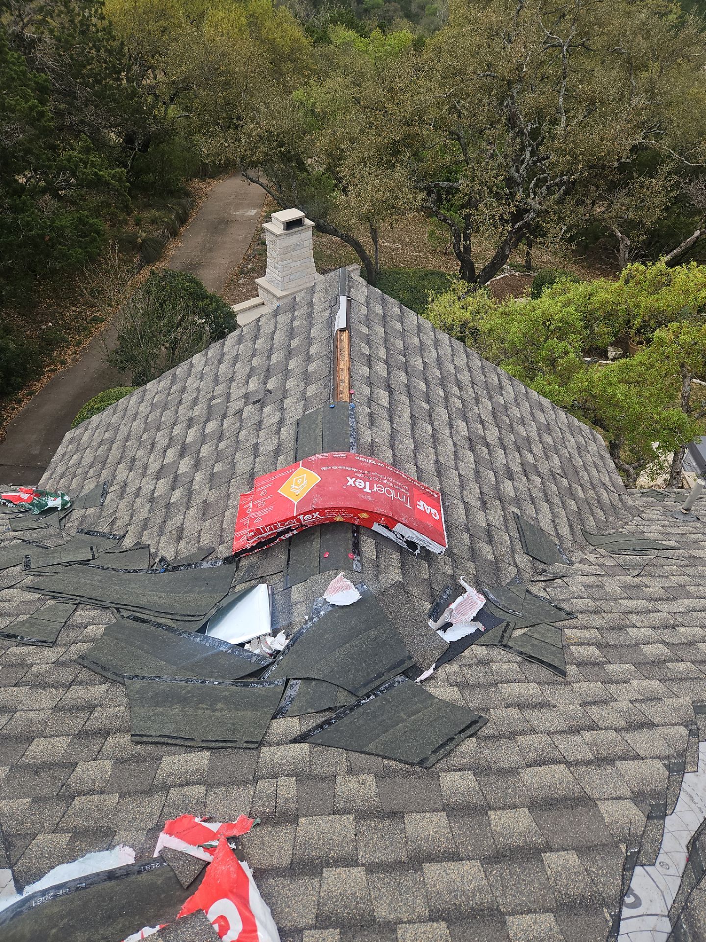 Restoring Strength & Beauty After Hail Damage using GAF - Ultra HDZ - Weathered Wood by Action Exteriors Austin