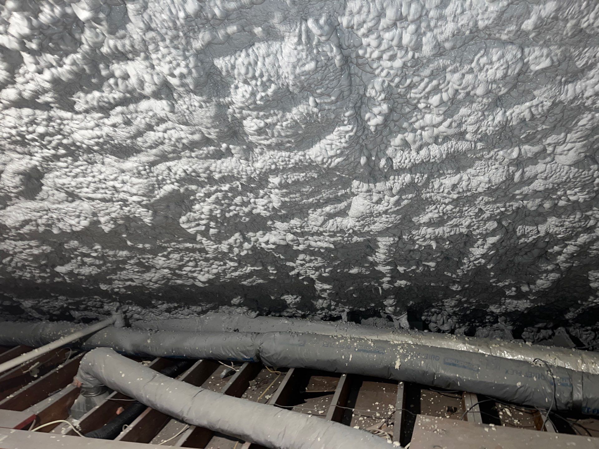 Basement Exterior Walls using Closed Cell Spray Foam by NYS Foam & Energy