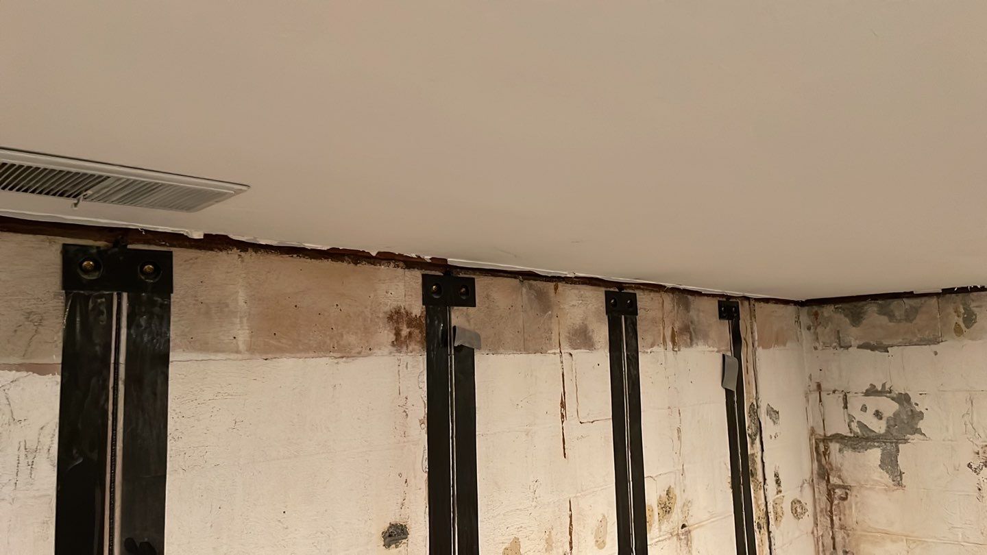 Embedded Fiber Reinforcement and Basement Waterproofing using GrateDrain Waterproofing System by Toledo Basement Repair