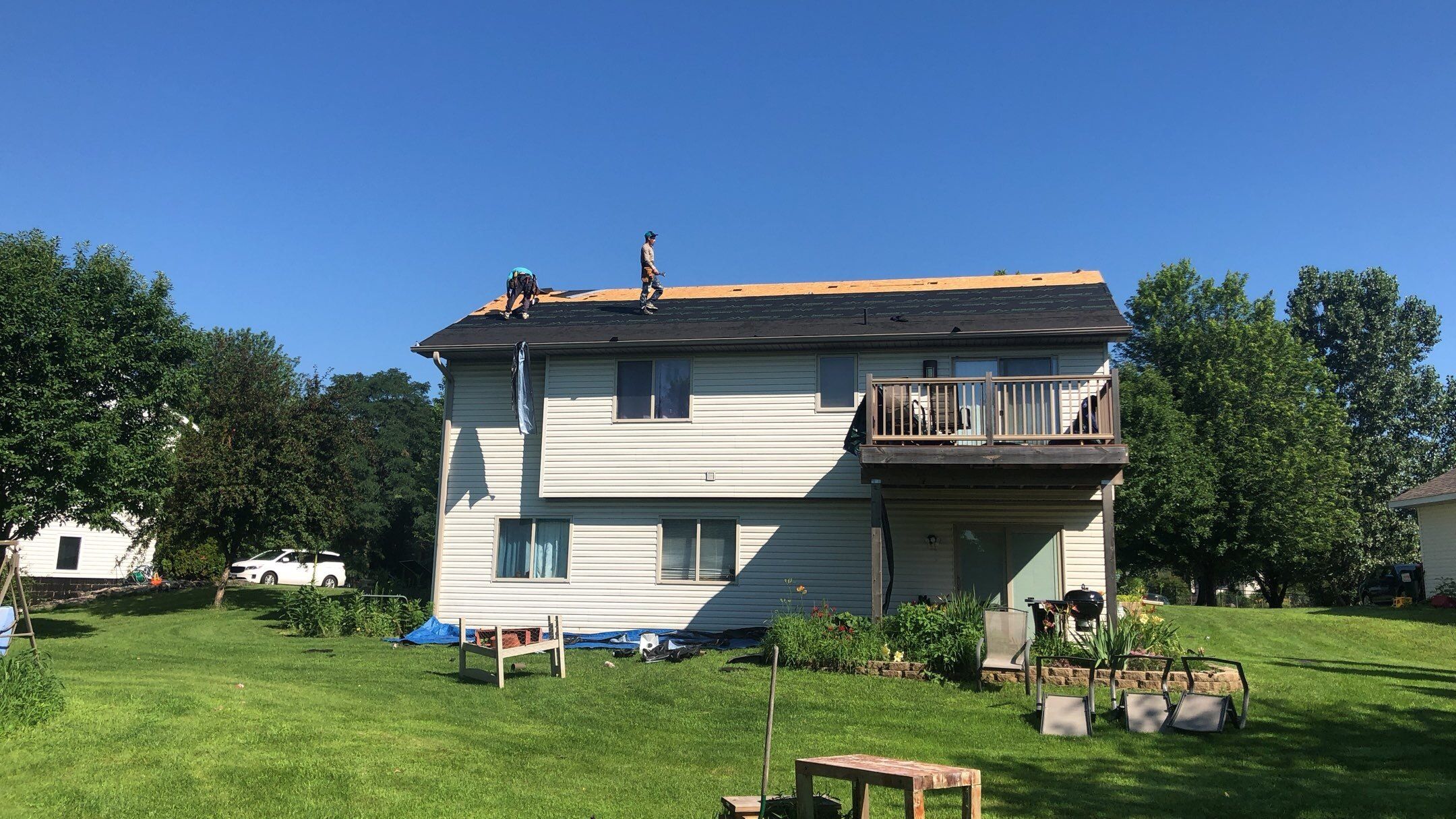 Storm Damage Restoration using Atlas Pinnacle Shingles and Mastic Vinyl Siding  by MODERN EXTERIOR SYSTEMS