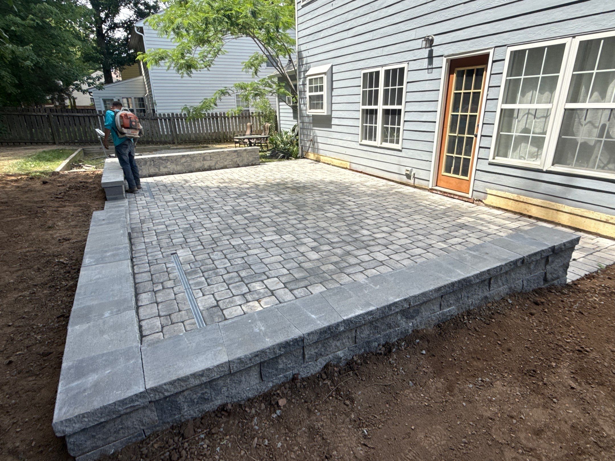 Paver patio with drainage in Durham by Martinez Brother’s Nc Landscaping Inc