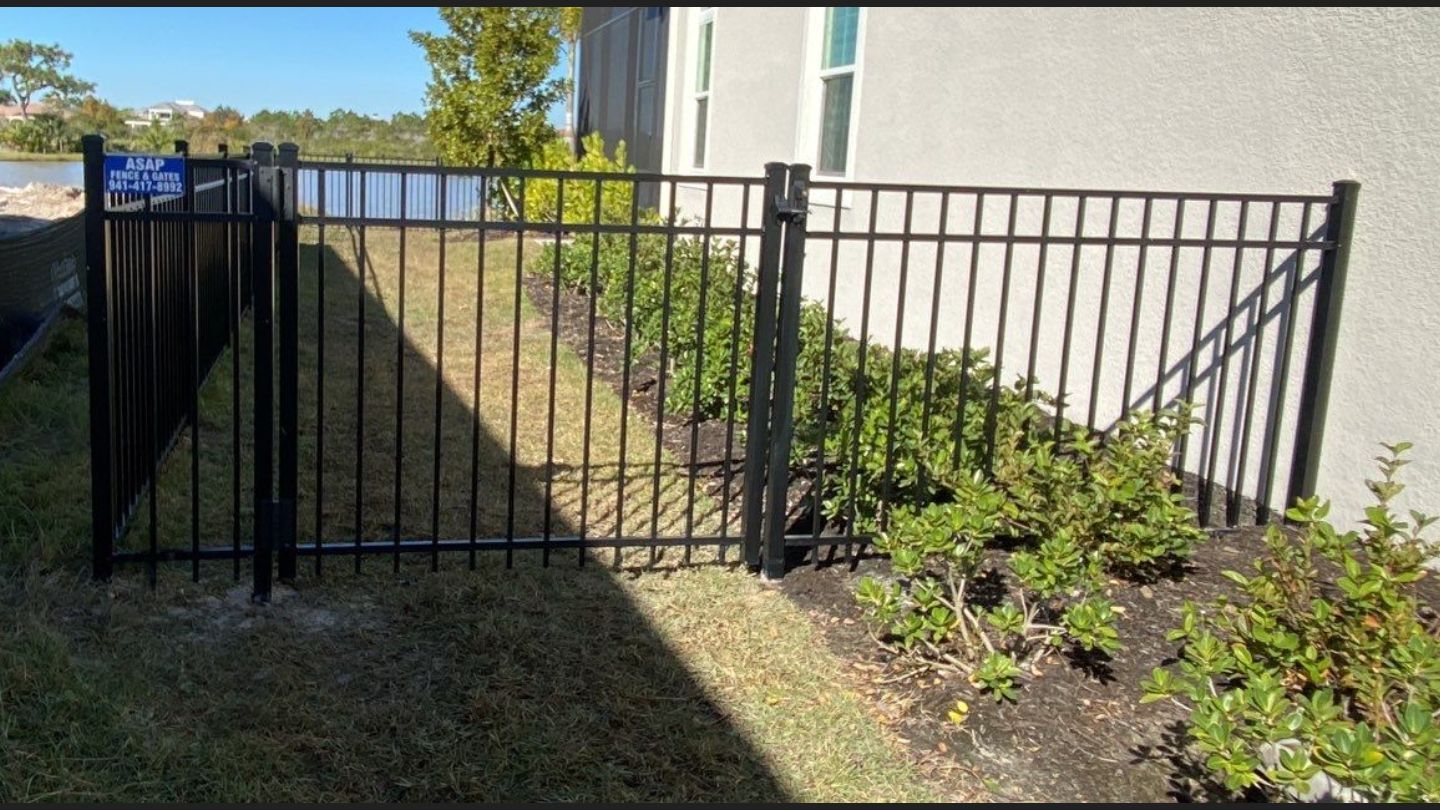 Bradenton, FL  4ft. Tall 3-Rail Black Aluminum Fence by Asap fence and gates, LLC