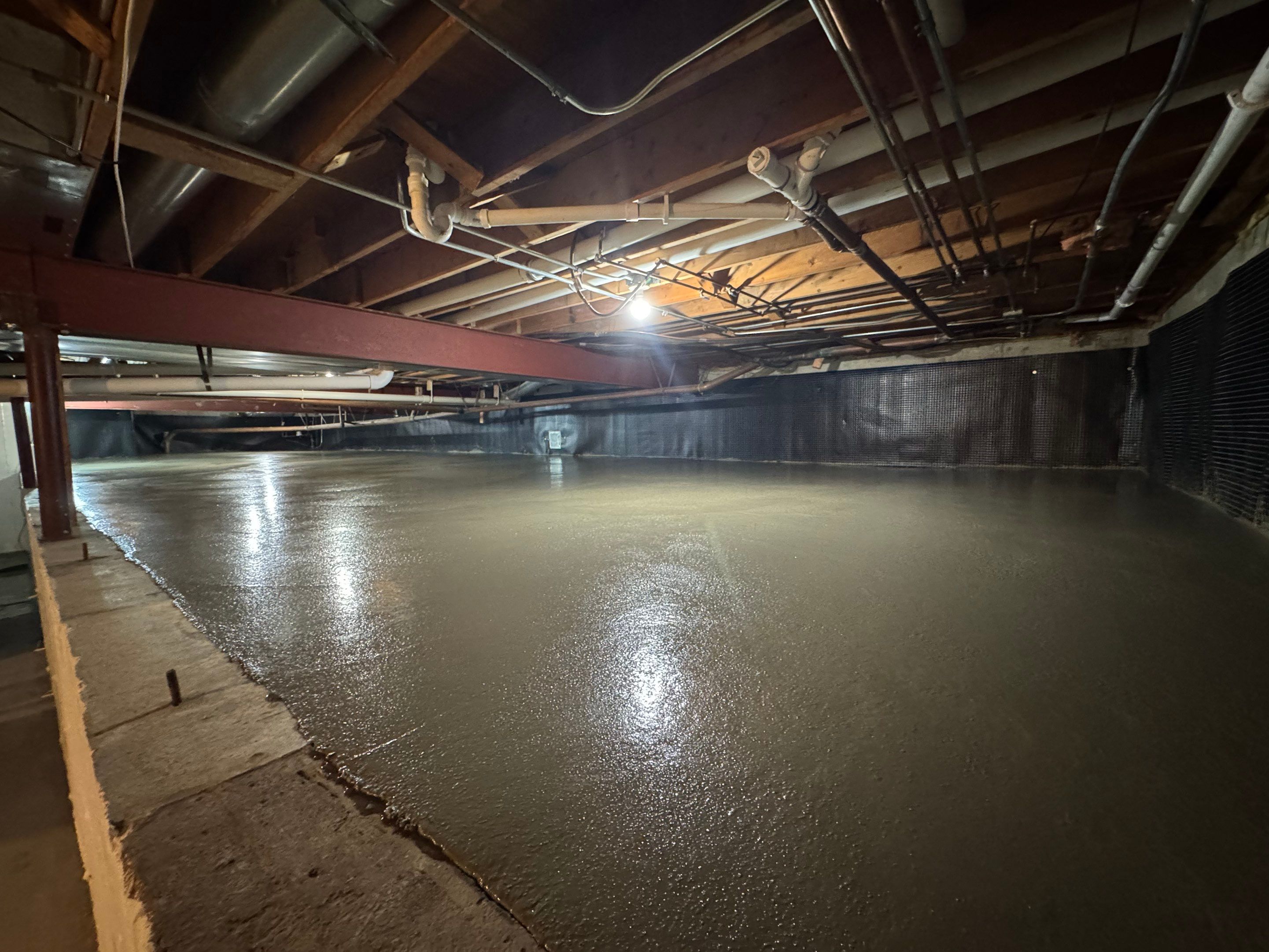 Concrete in Crawlspace by Area Wide Waterproofing