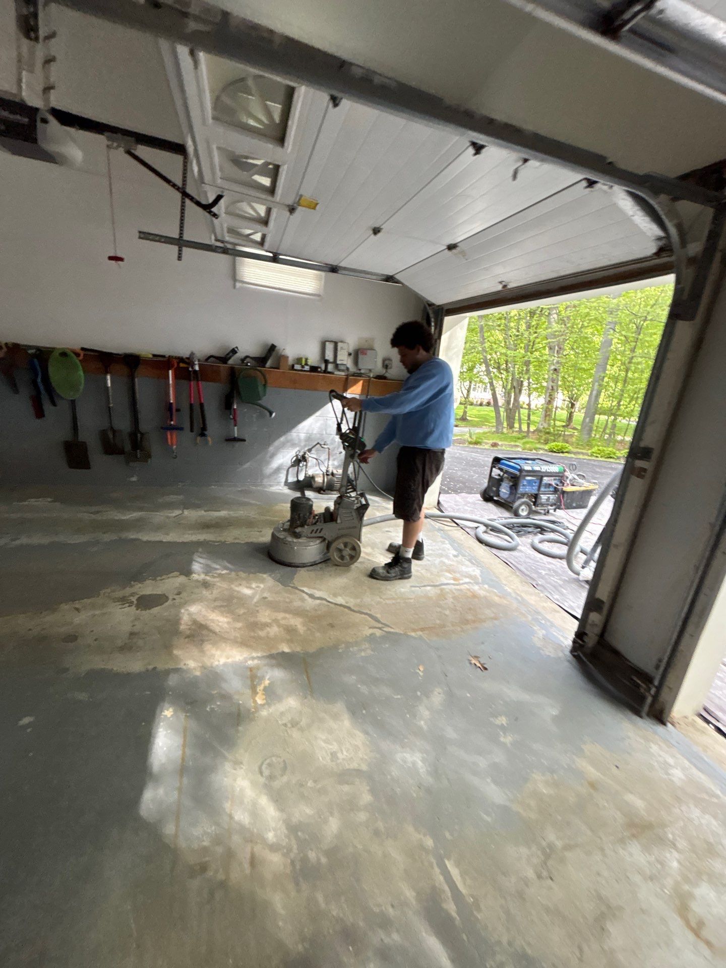 Travertine Polyurea Garage Floor Coating in Randolph, New Jersey by Spectrum Painting, LLC