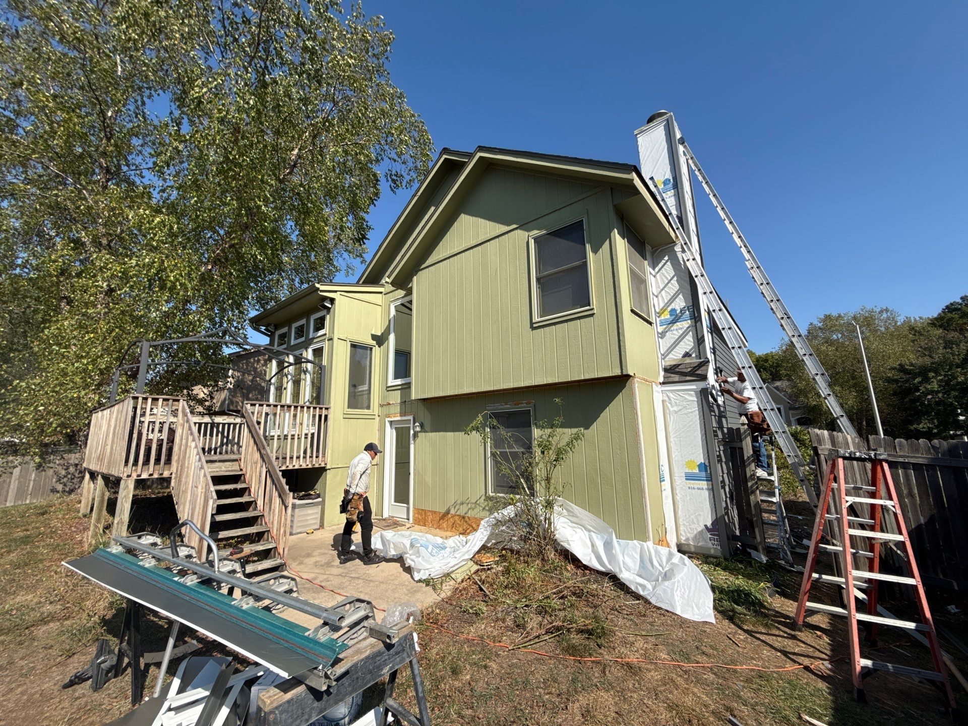 Split Entry in Smokey Ash Craneboard D7 by EEC  Windows, Siding & Roofing 