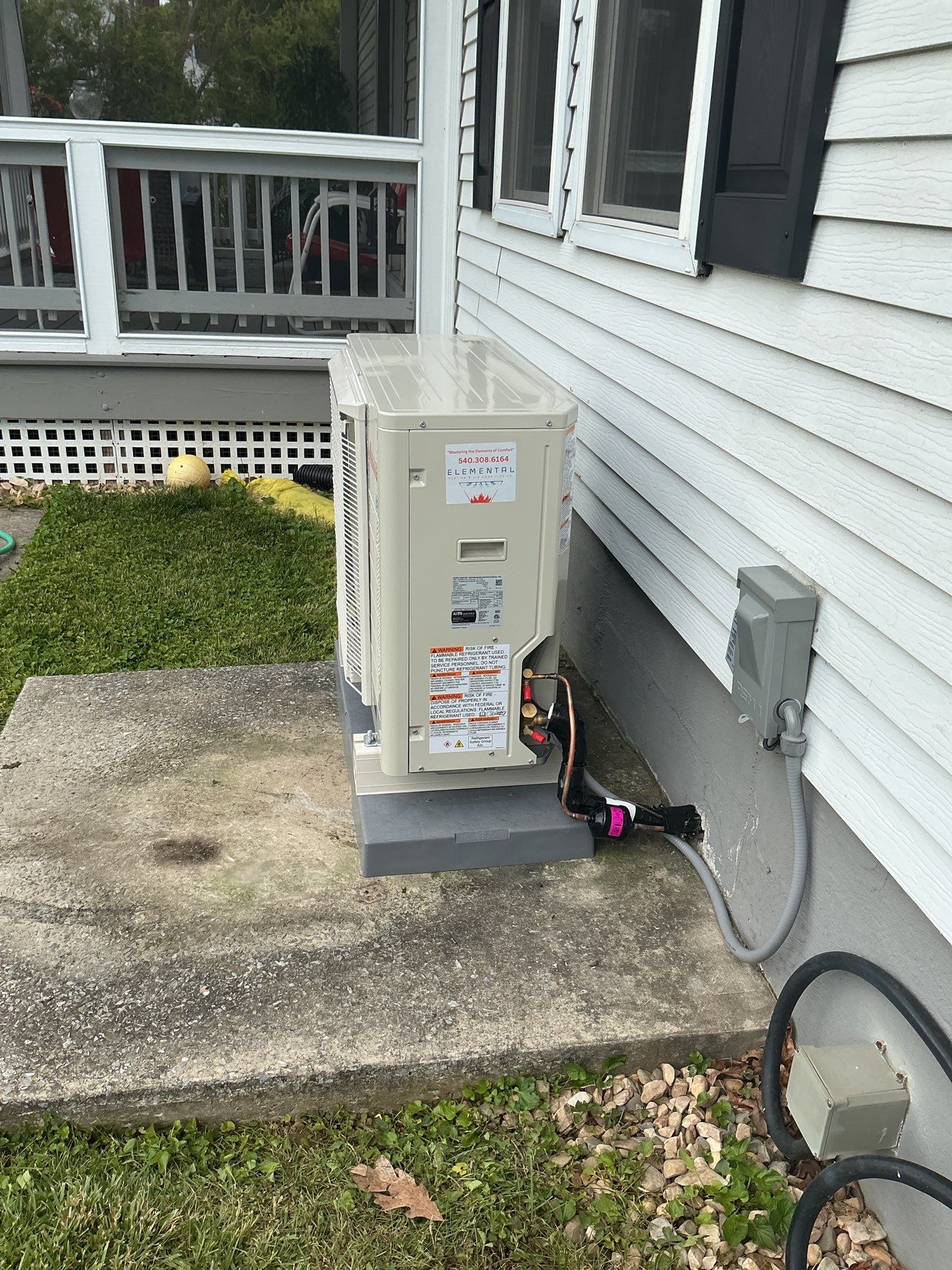 Install in Elkton by Elemental Heating and air conditioning LLC